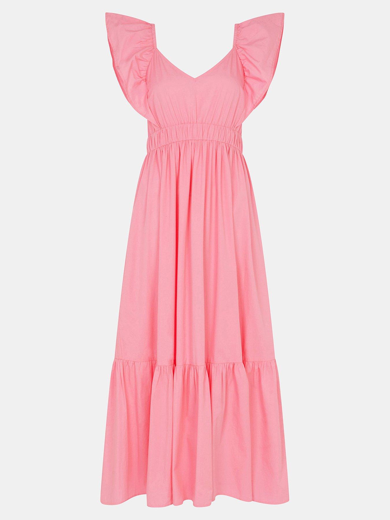  image of accessorize-ruffle-cotton-midi-dress
