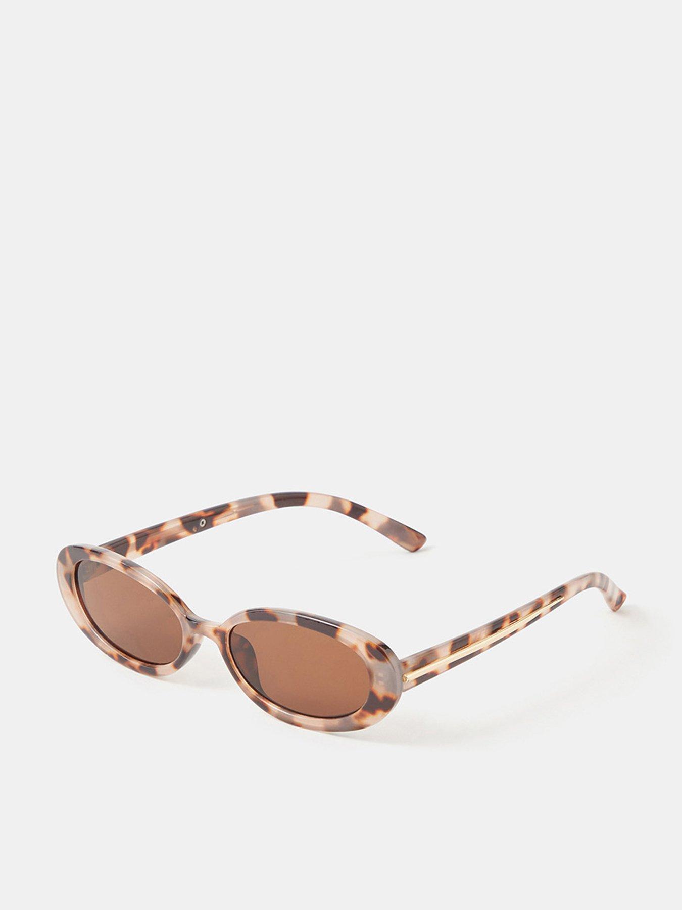 Image 1 of 3 of Accessorize Tort Oval Sunglasses
