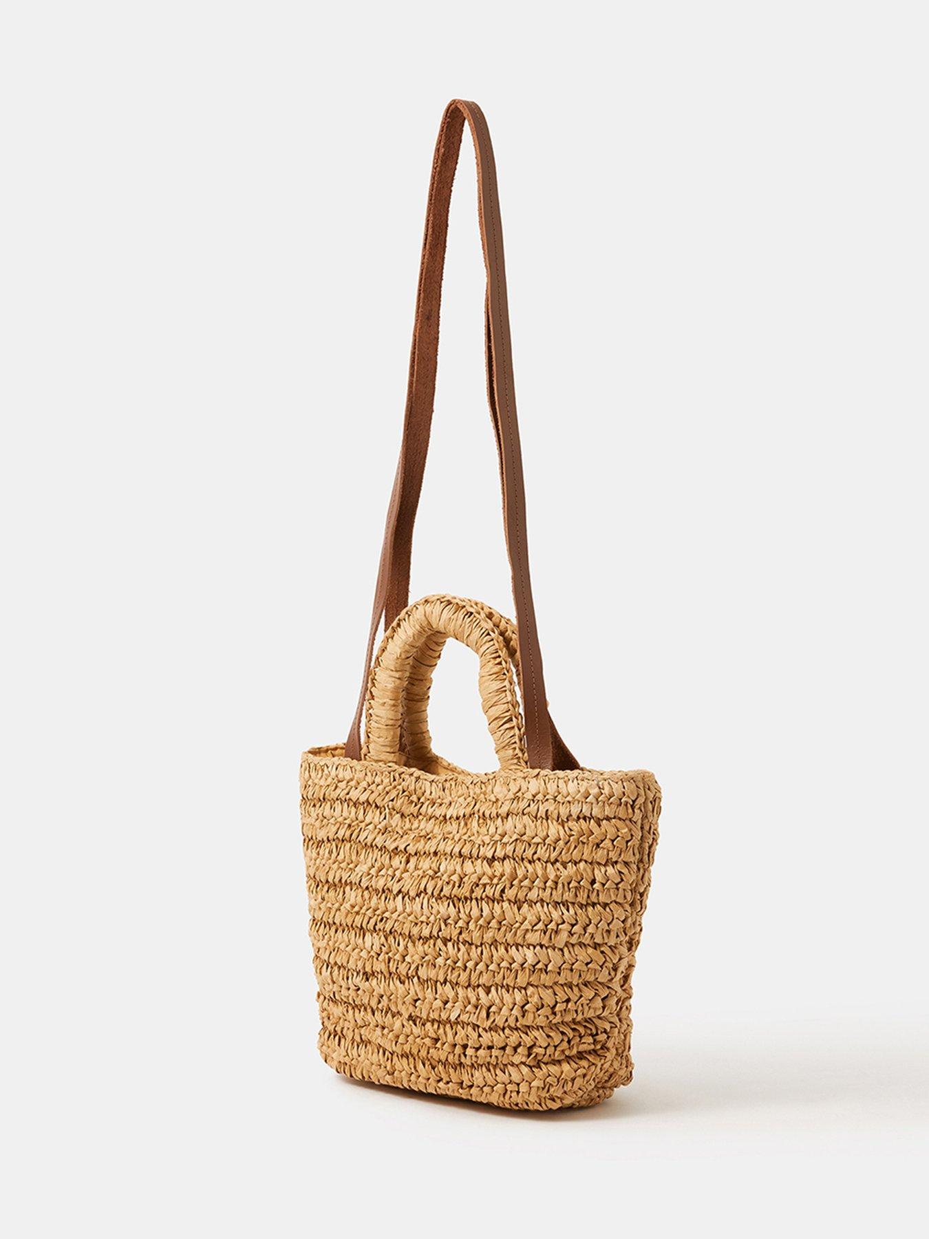 Image 3 of 5 of Accessorize Floral Embroidered Raffia Bag
