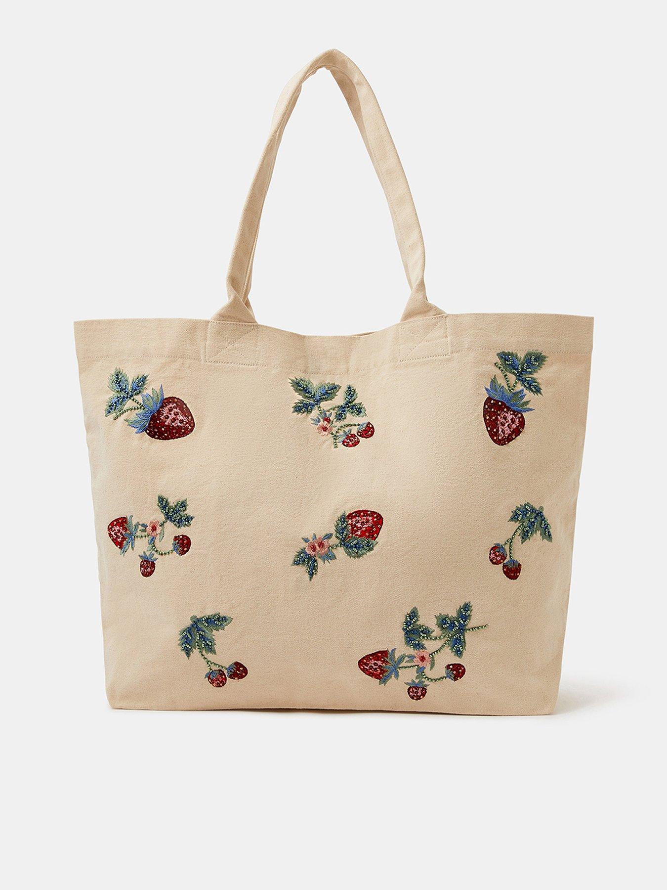 Accessorize Strawberry Embellished Shopper Bag