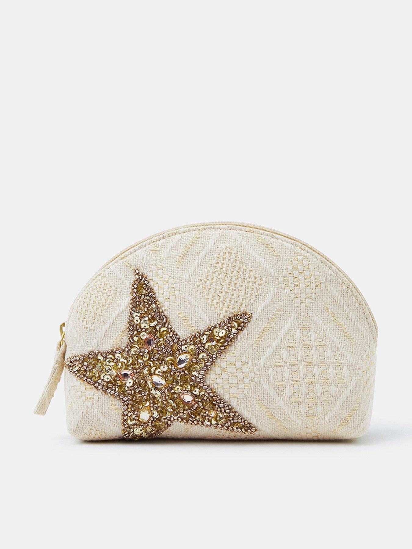  image of accessorize-embellished-starfish-make-up-bag
