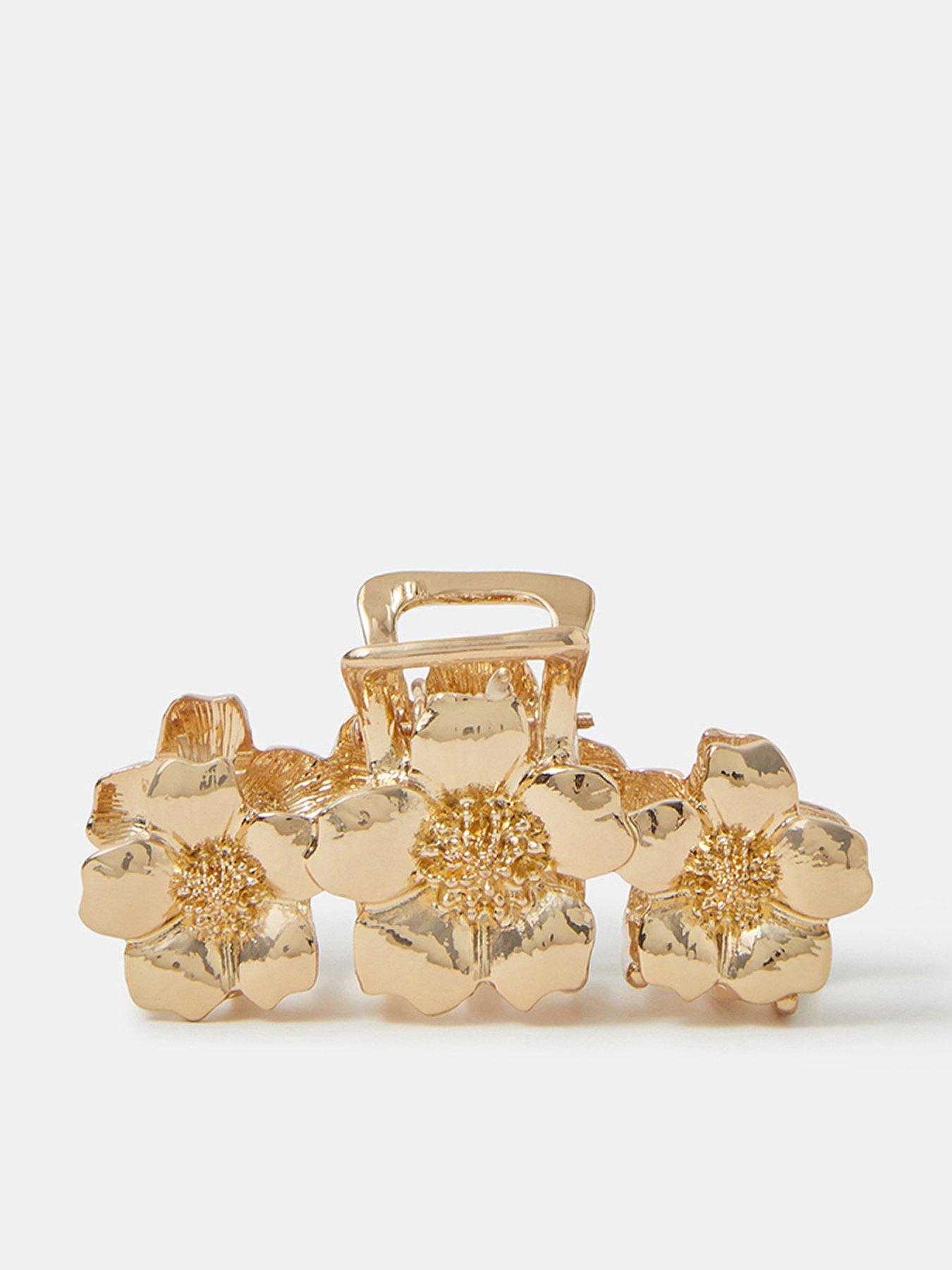  image of accessorize-floral-metal-claw-clip