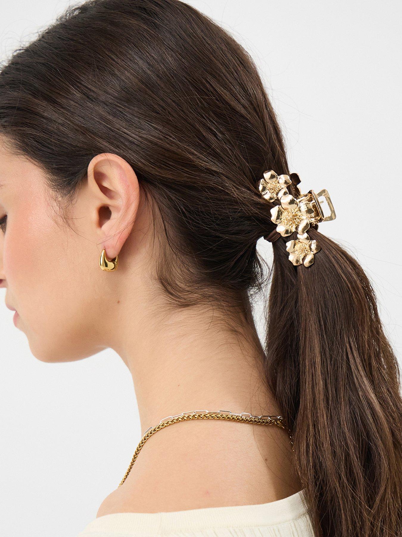  image of accessorize-floral-metal-claw-clip
