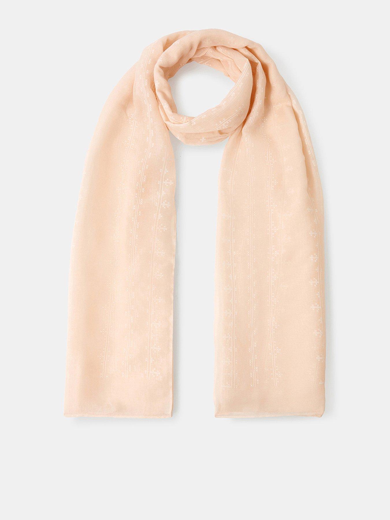 Image 1 of 3 of Accessorize Stitch Detail Lightweight Scarf