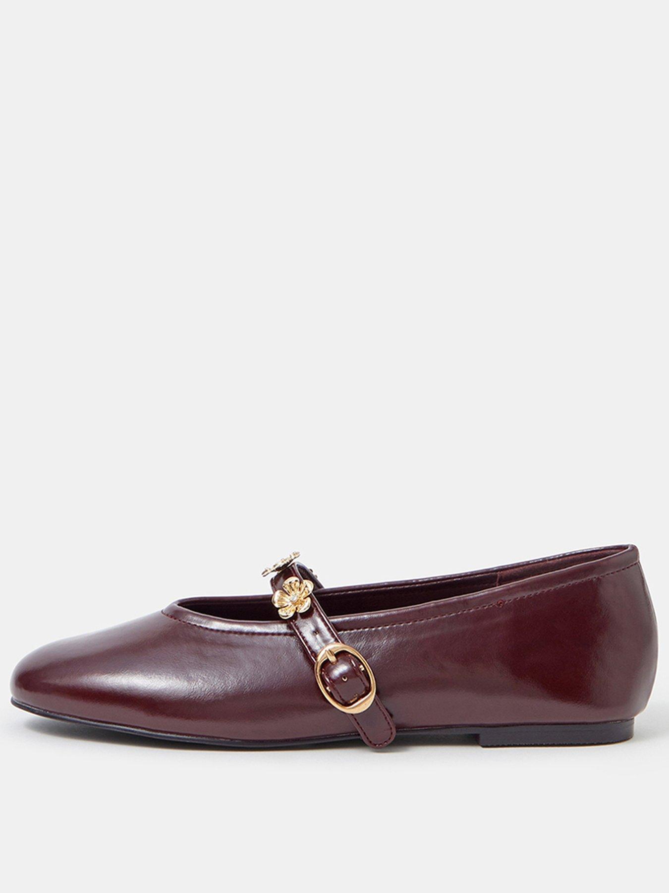 front image of accessorize-flower-mary-jane-ballet-flats