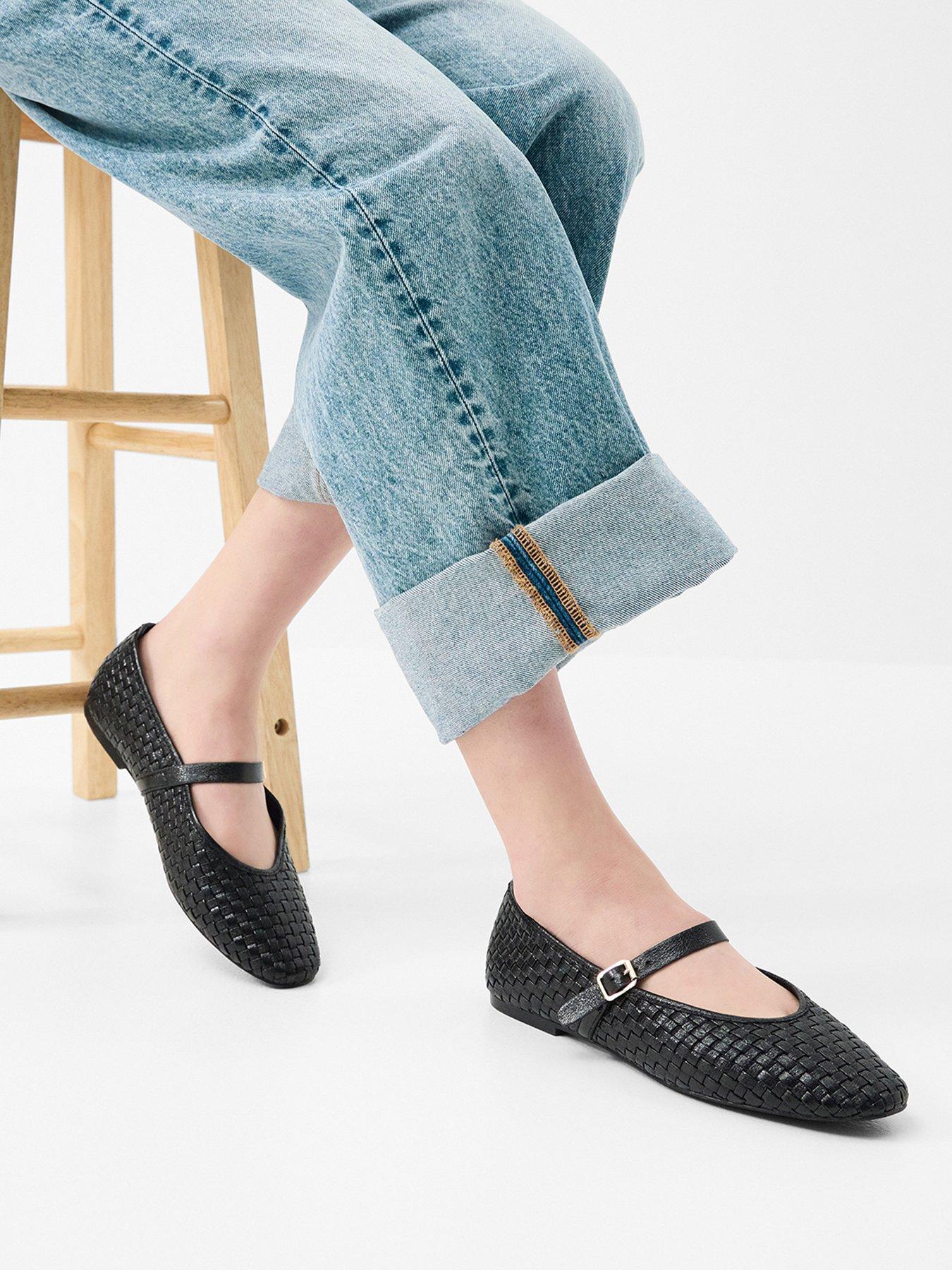 Image 4 of 4 of Accessorize Woven Mary Jane Ballet Flats