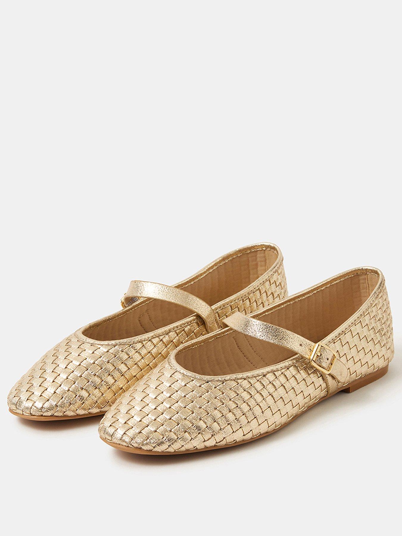 Image 2 of 3 of Accessorize Woven Mary Jane Ballet Flats