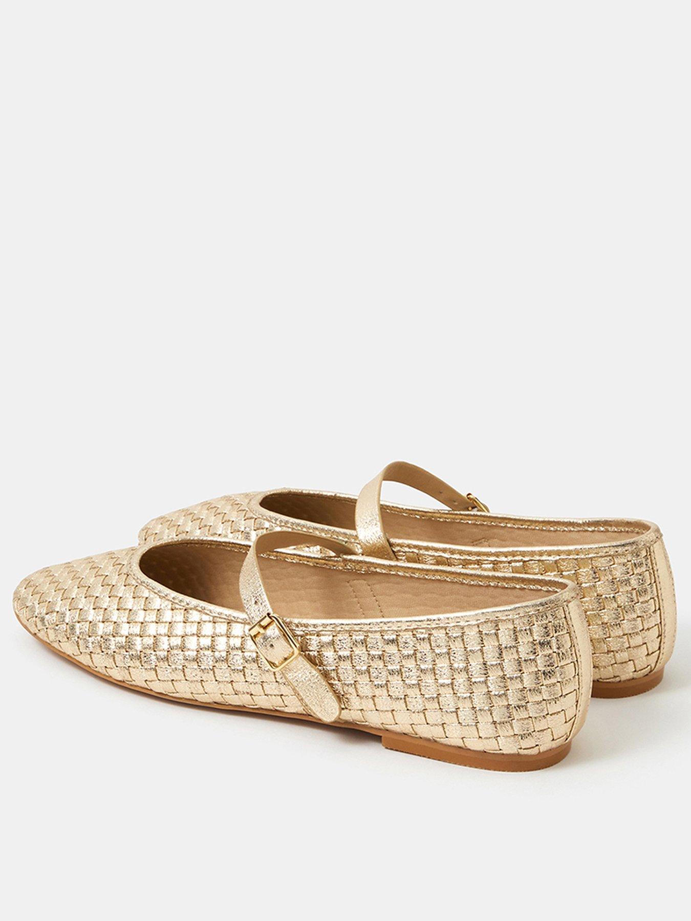 Image 3 of 3 of Accessorize Woven Mary Jane Ballet Flats