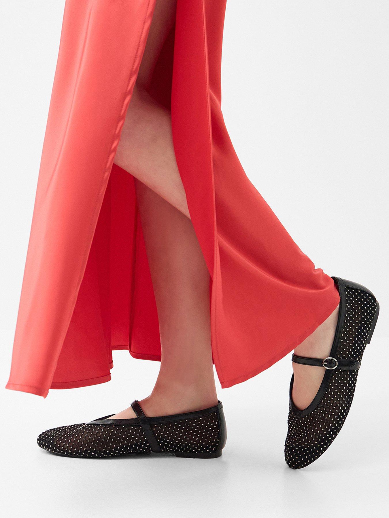  image of accessorize-rhinestone-mesh-mary-jane-ballet-flats