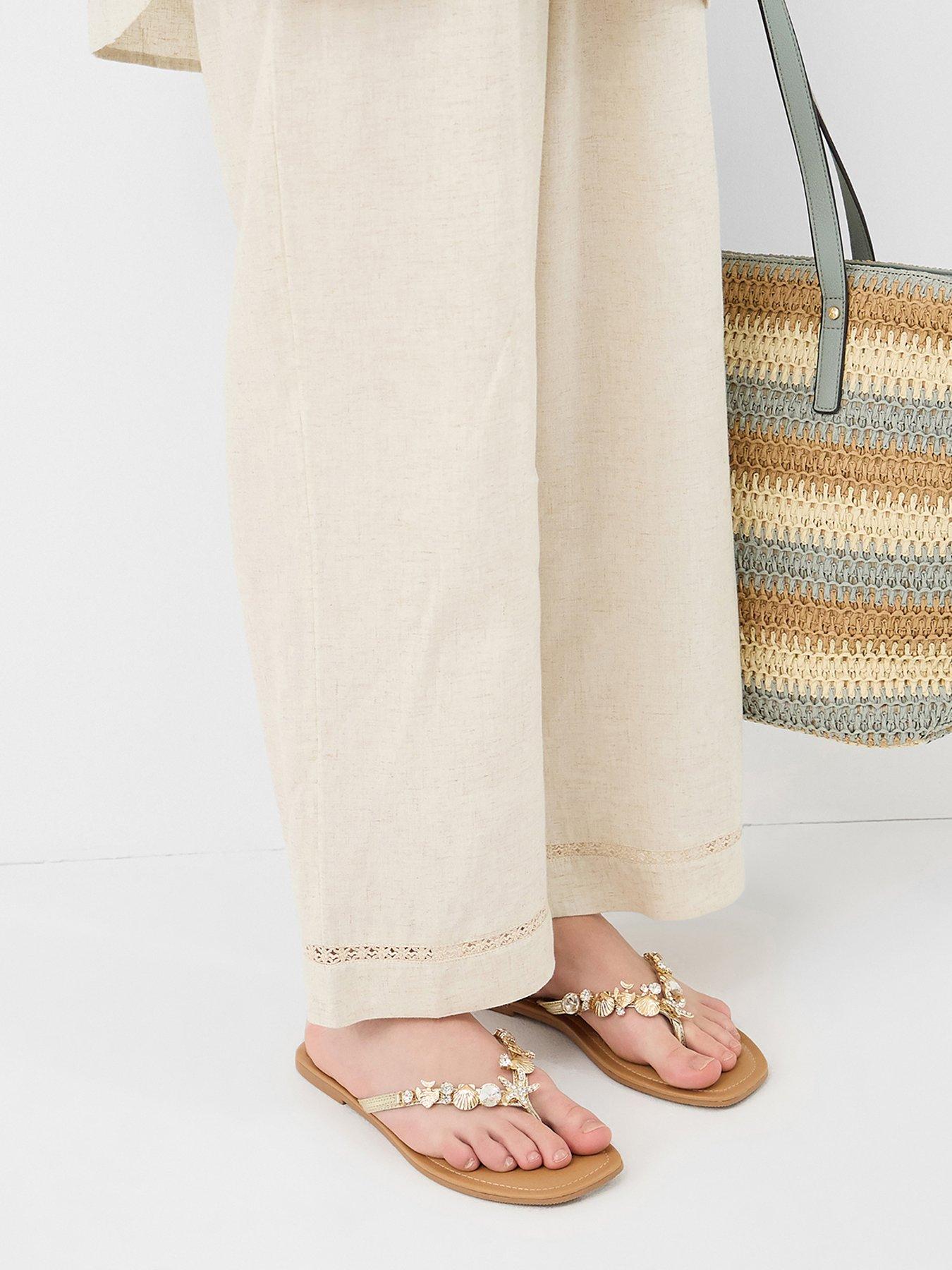 Image 4 of 4 of Accessorize Sparkle Shell Embellished Sandals