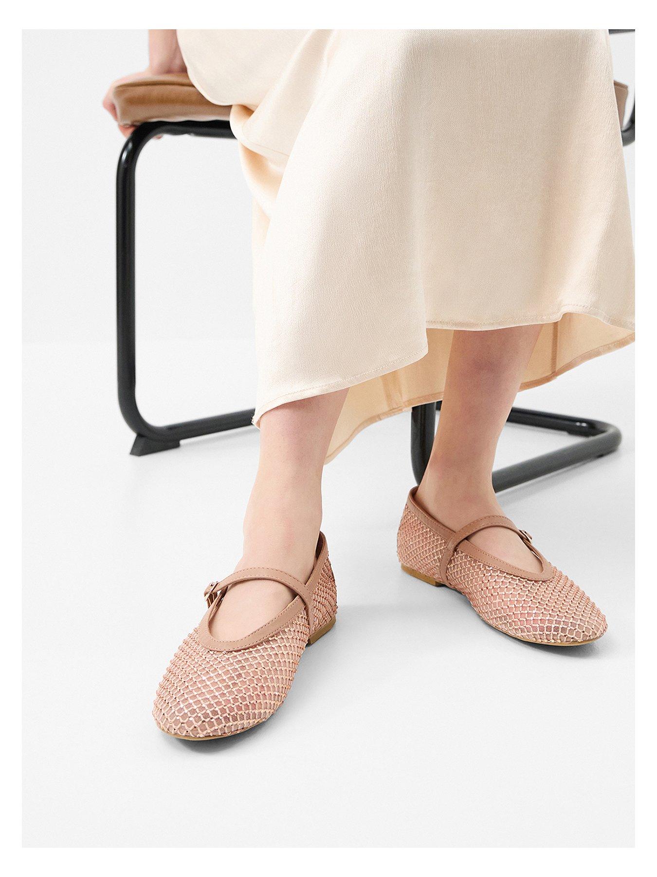  image of accessorize-rhinestone-mesh-mary-jane-ballet-flats