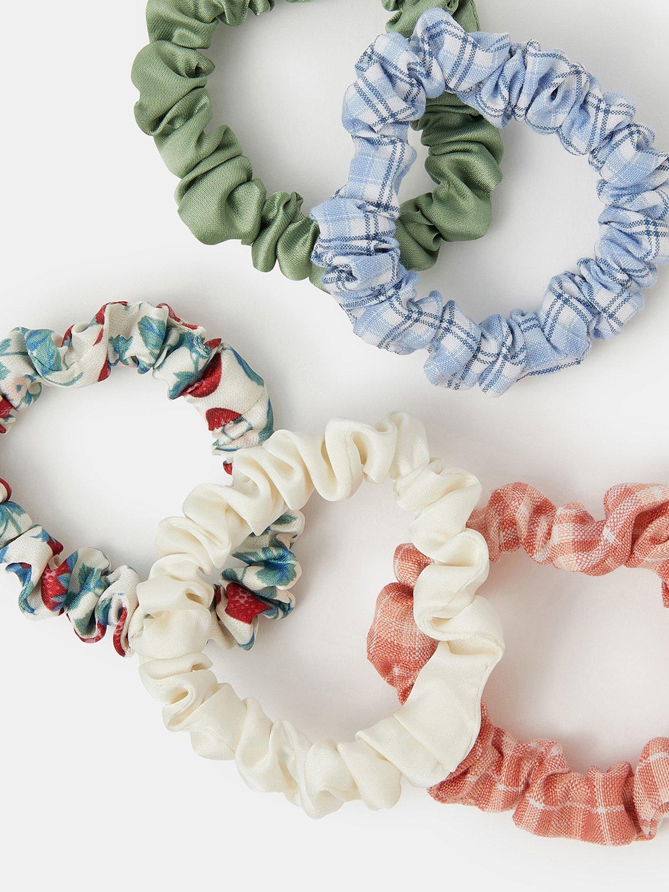 Image 3 of 3 of Accessorize 5-pack Strawberry Check Hair Scrunchies