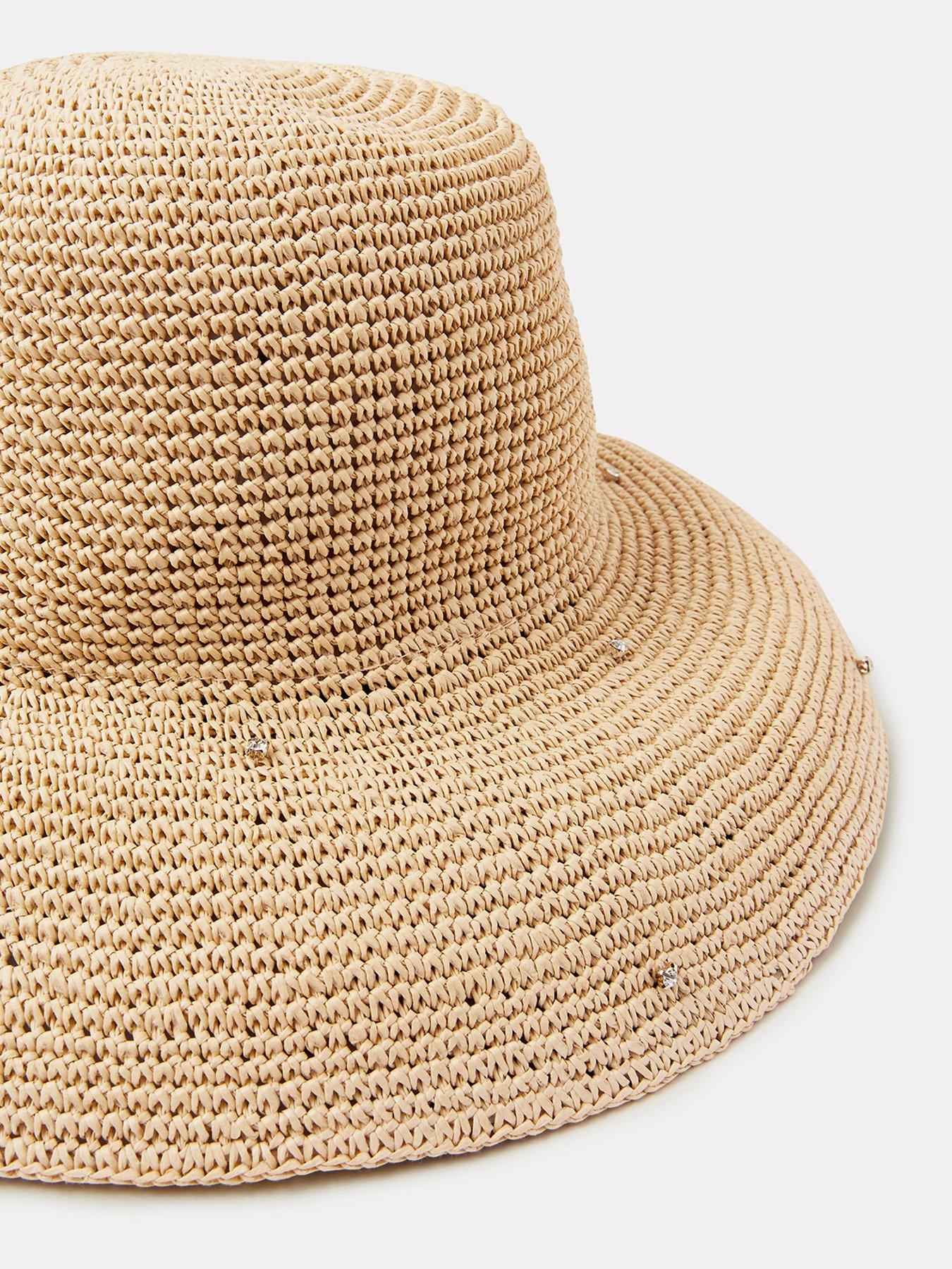  image of accessorize-diamantatildecopy-straw-bucket-hat