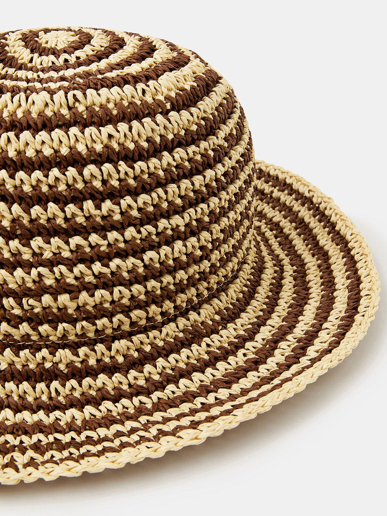  image of accessorize-stripe-raffia-bucket-hat