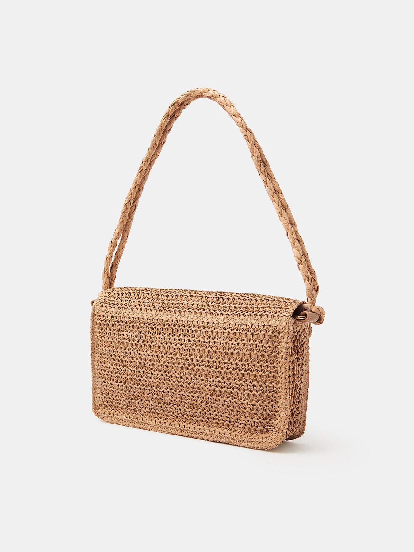  image of accessorize-floral-raffia-shoulder-bag
