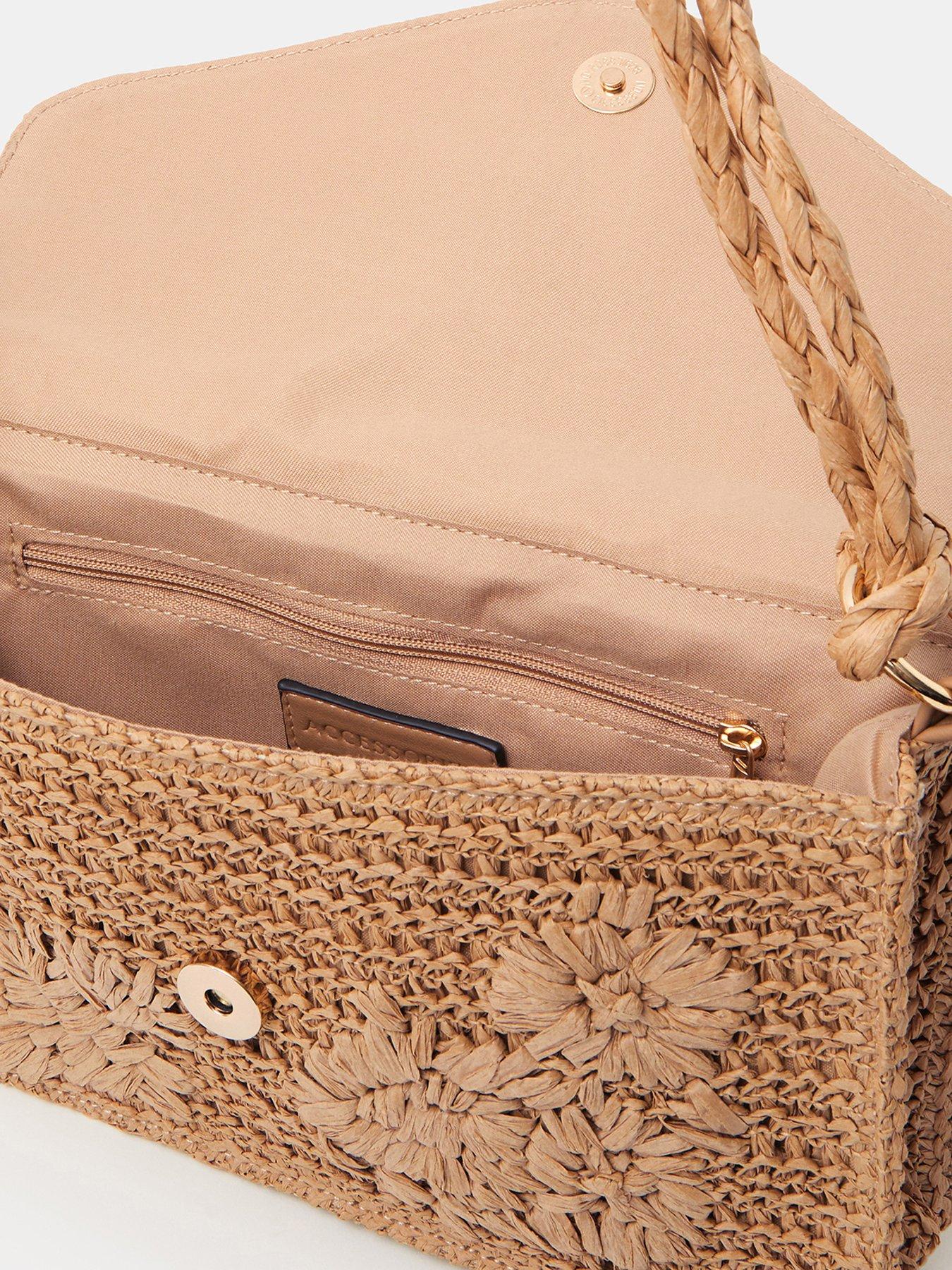  image of accessorize-floral-raffia-shoulder-bag