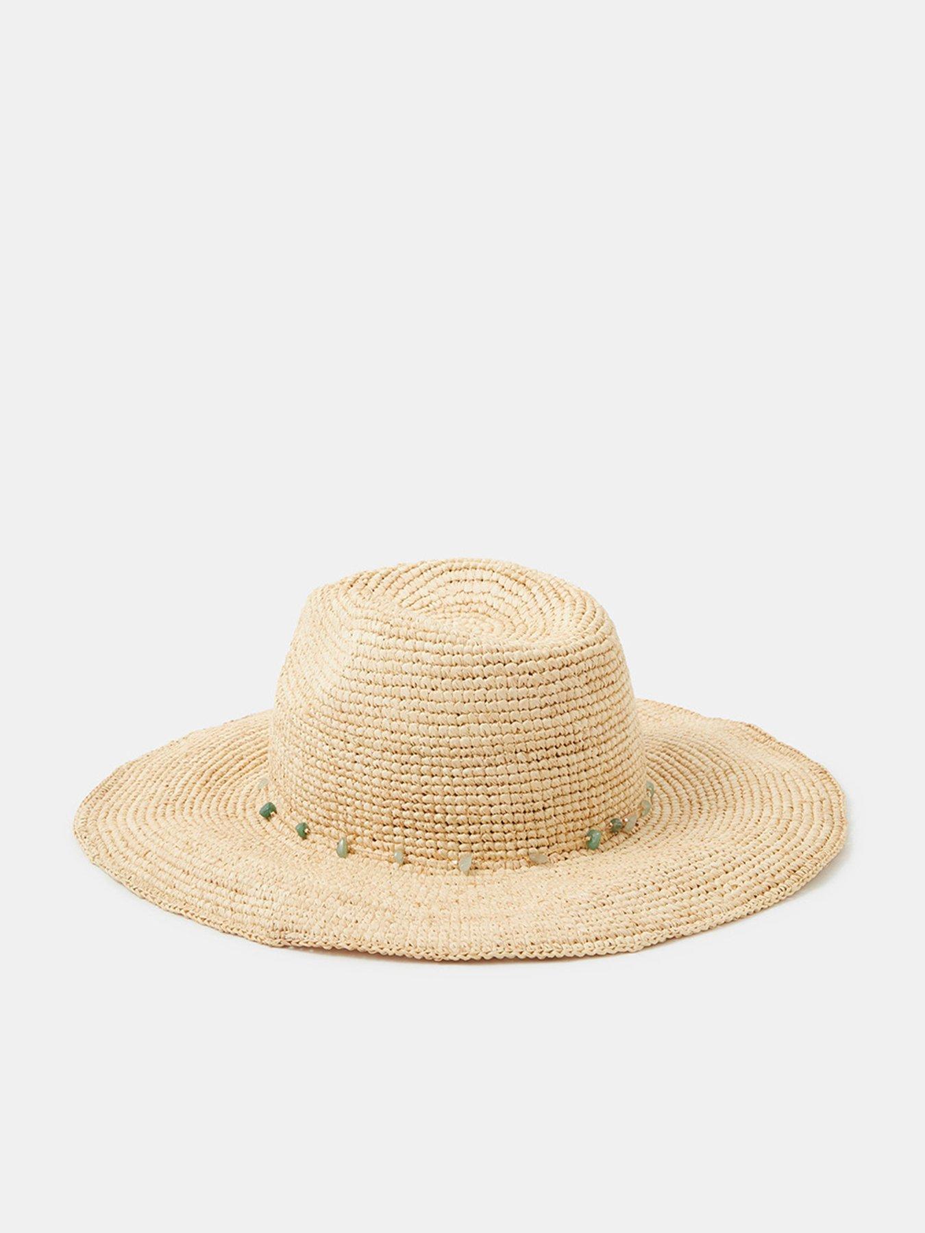  image of accessorize-bead-trim-fedora-hat