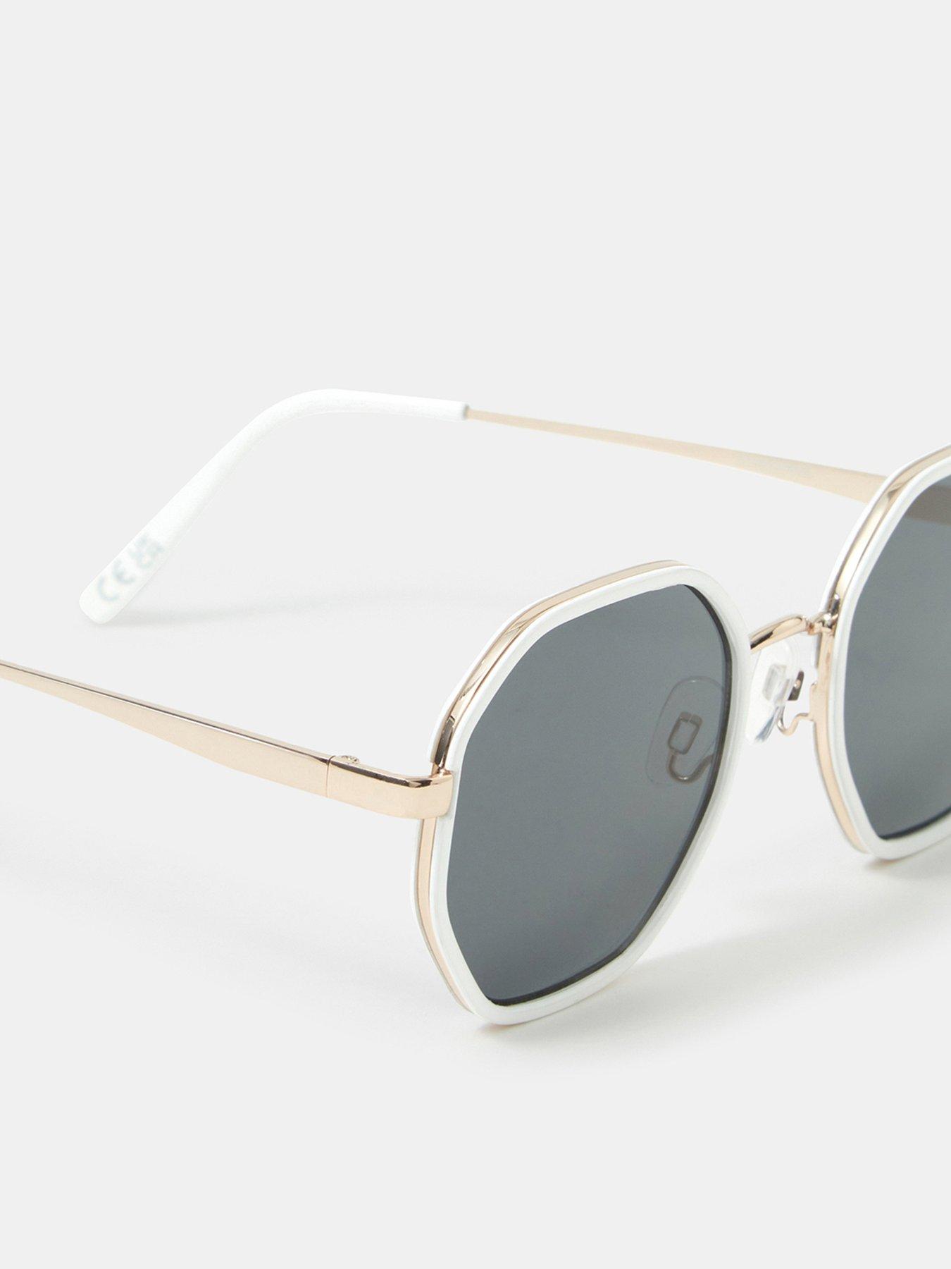 Image 3 of 3 of Accessorize Mono Hexagonal Sunglasses