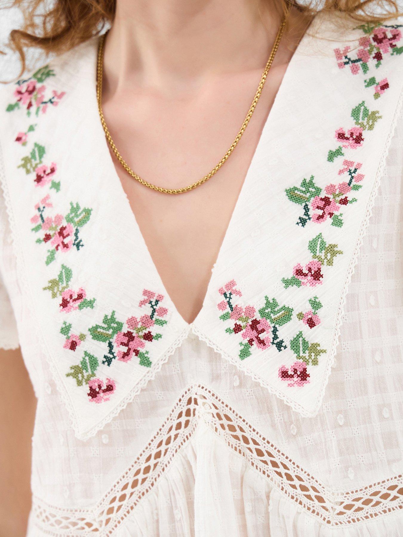  image of accessorize-floral-embroidered-collar-blouse