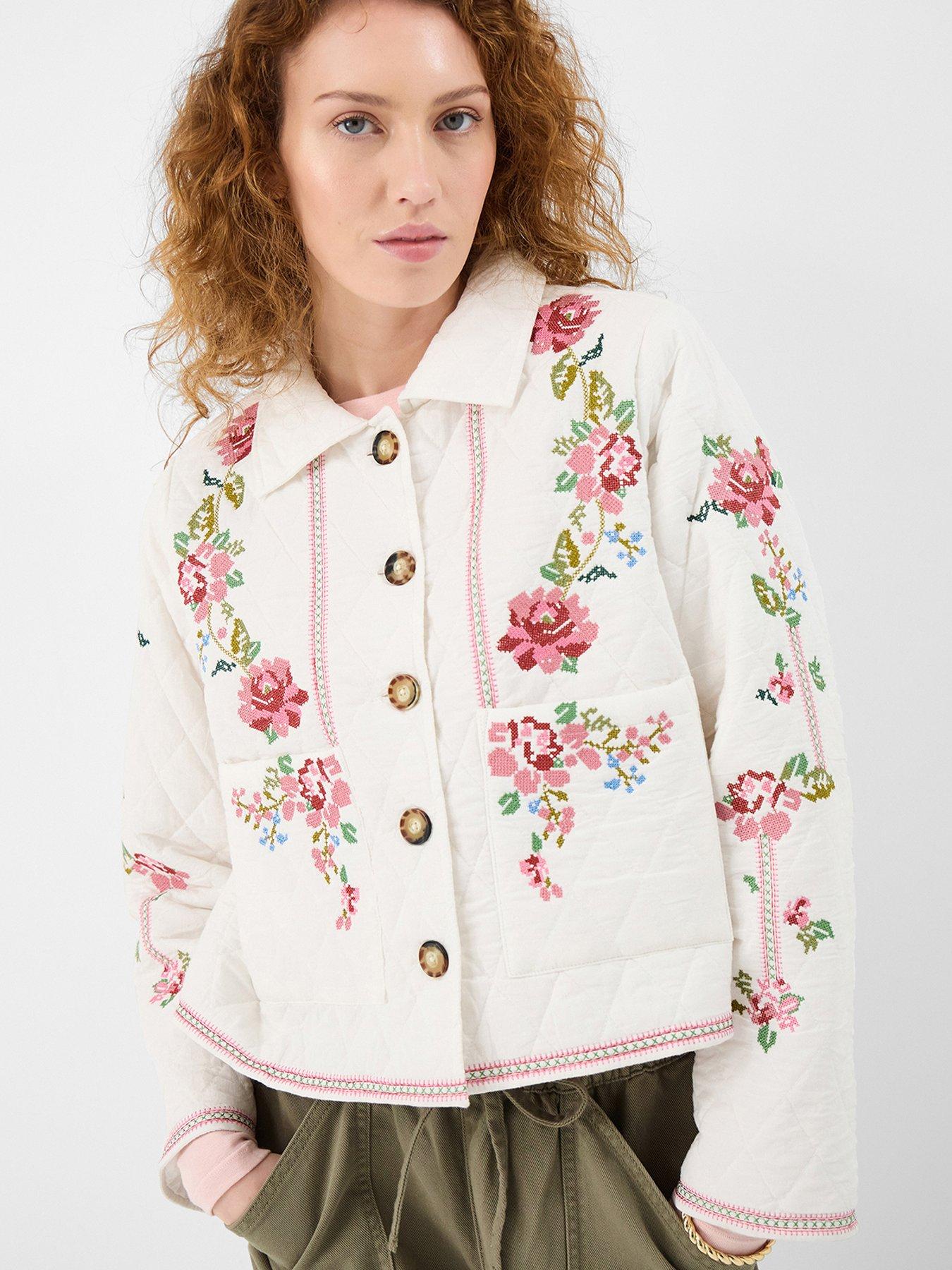 Accessorize Floral Embroidered Quilted Jacket