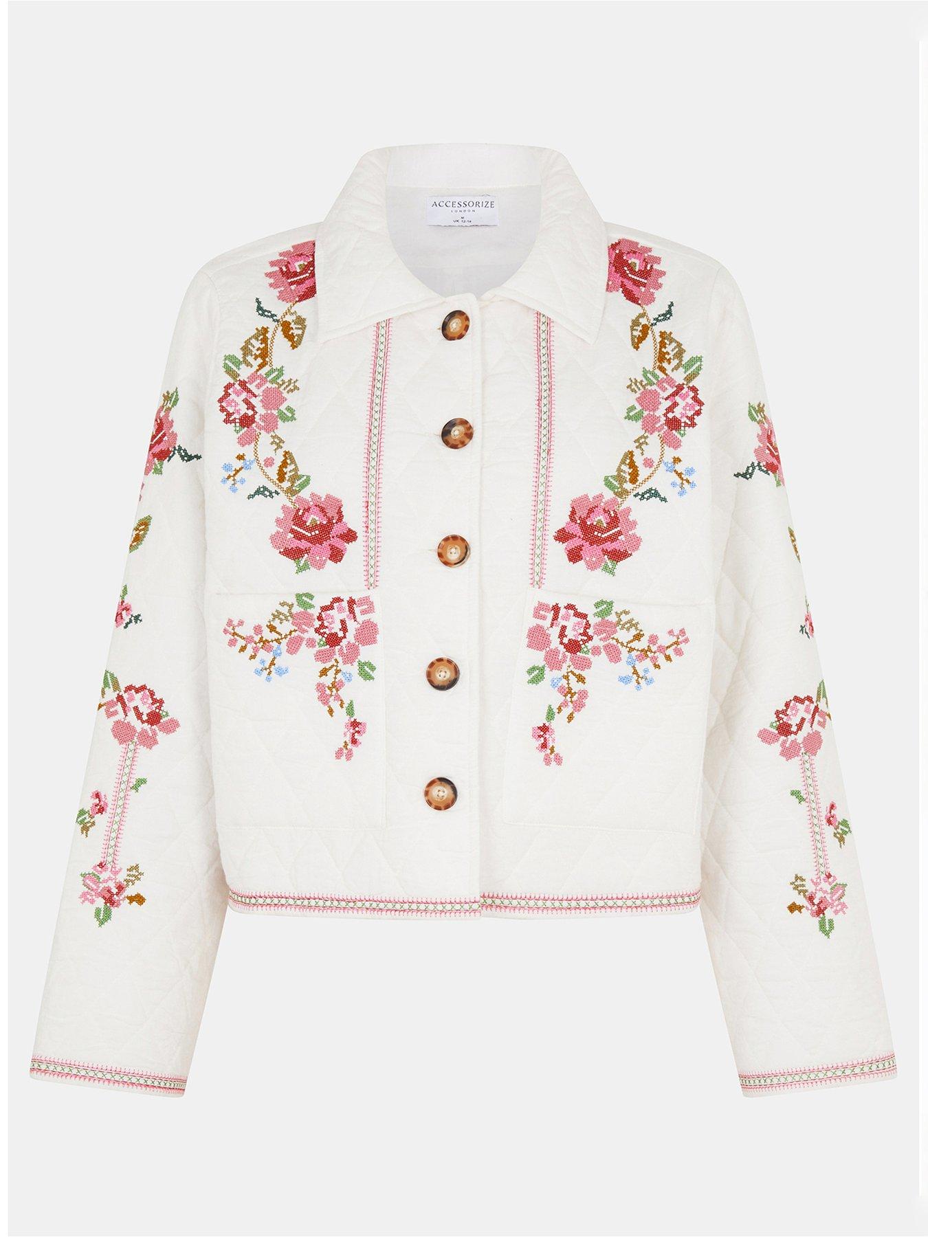  image of accessorize-floral-embroidered-quilted-jacket