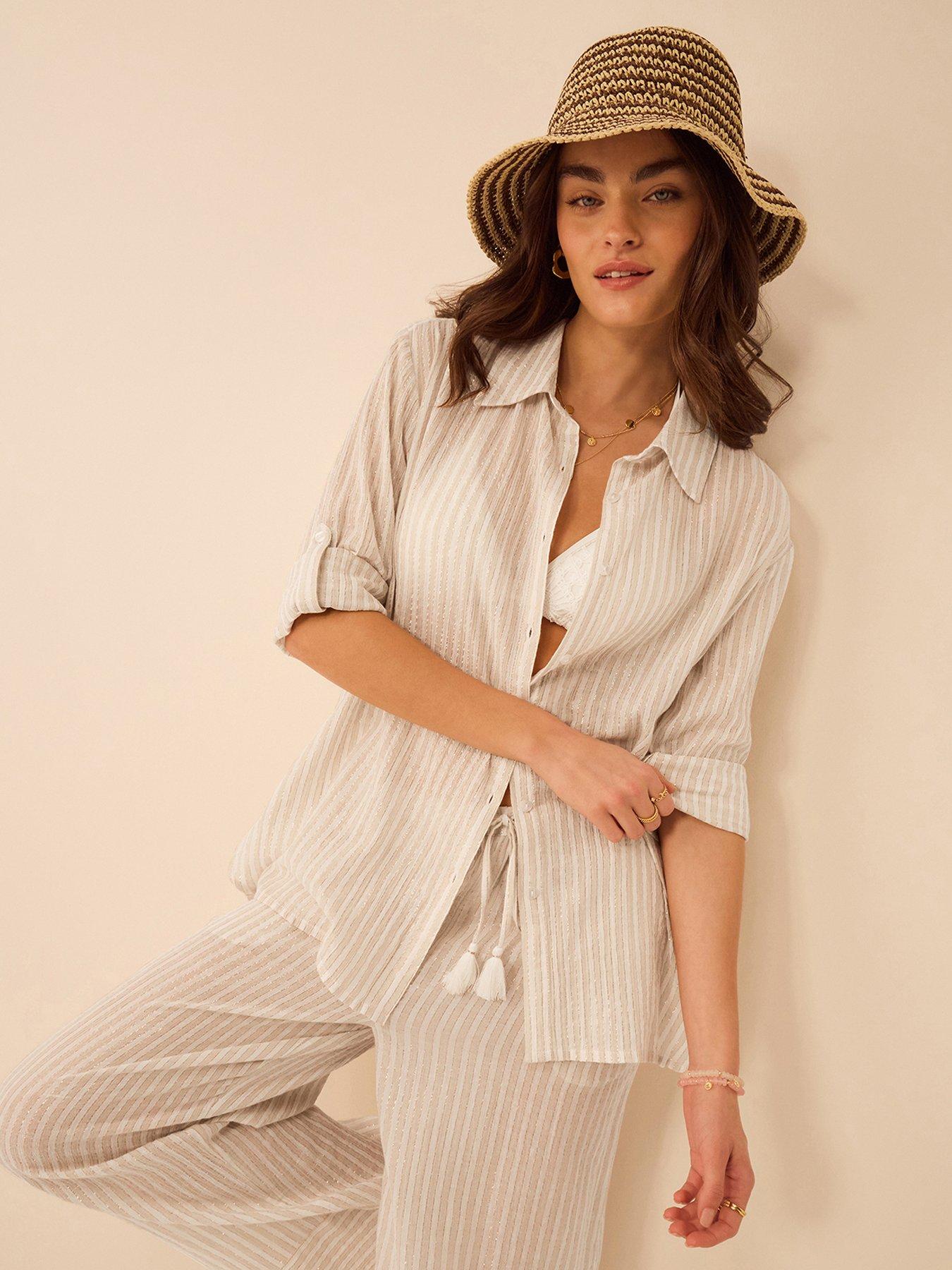 Accessorize Shimmer Stripe Long Sleeve Shirt