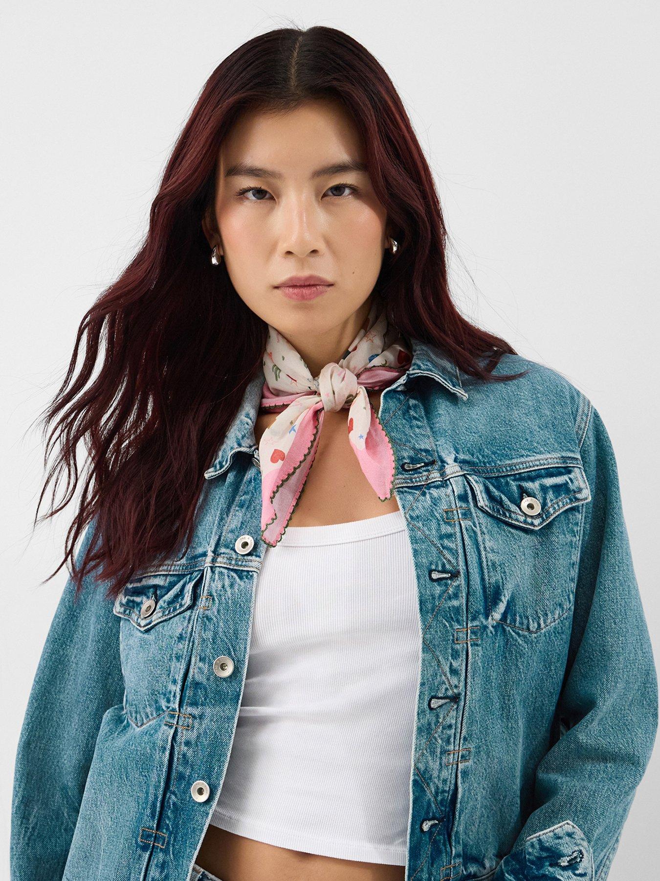 stillFront image of accessorize-cowboy-print-square-cotton-scarf