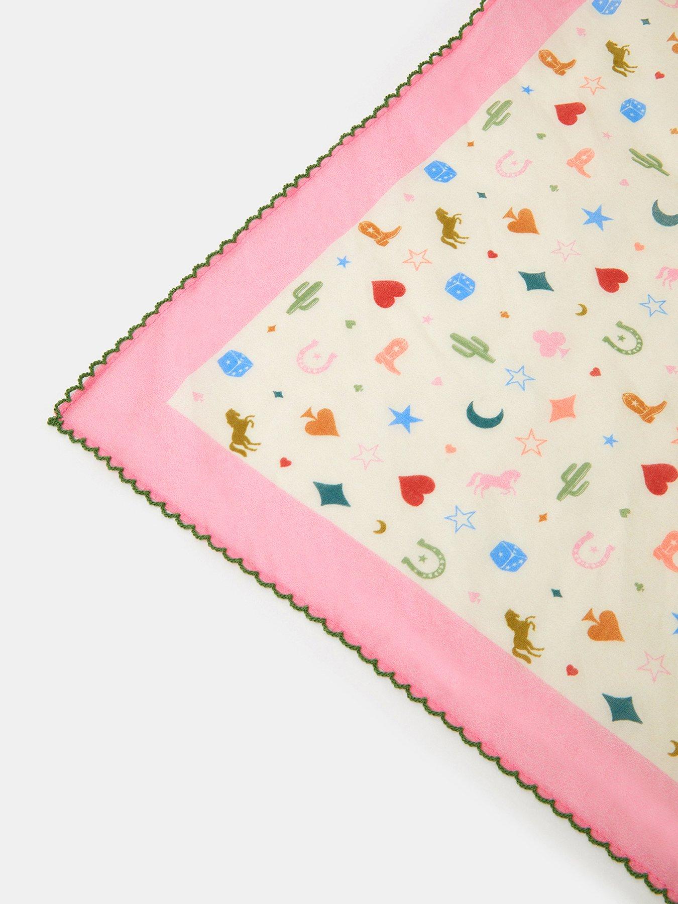  image of accessorize-cowboy-print-square-cotton-scarf