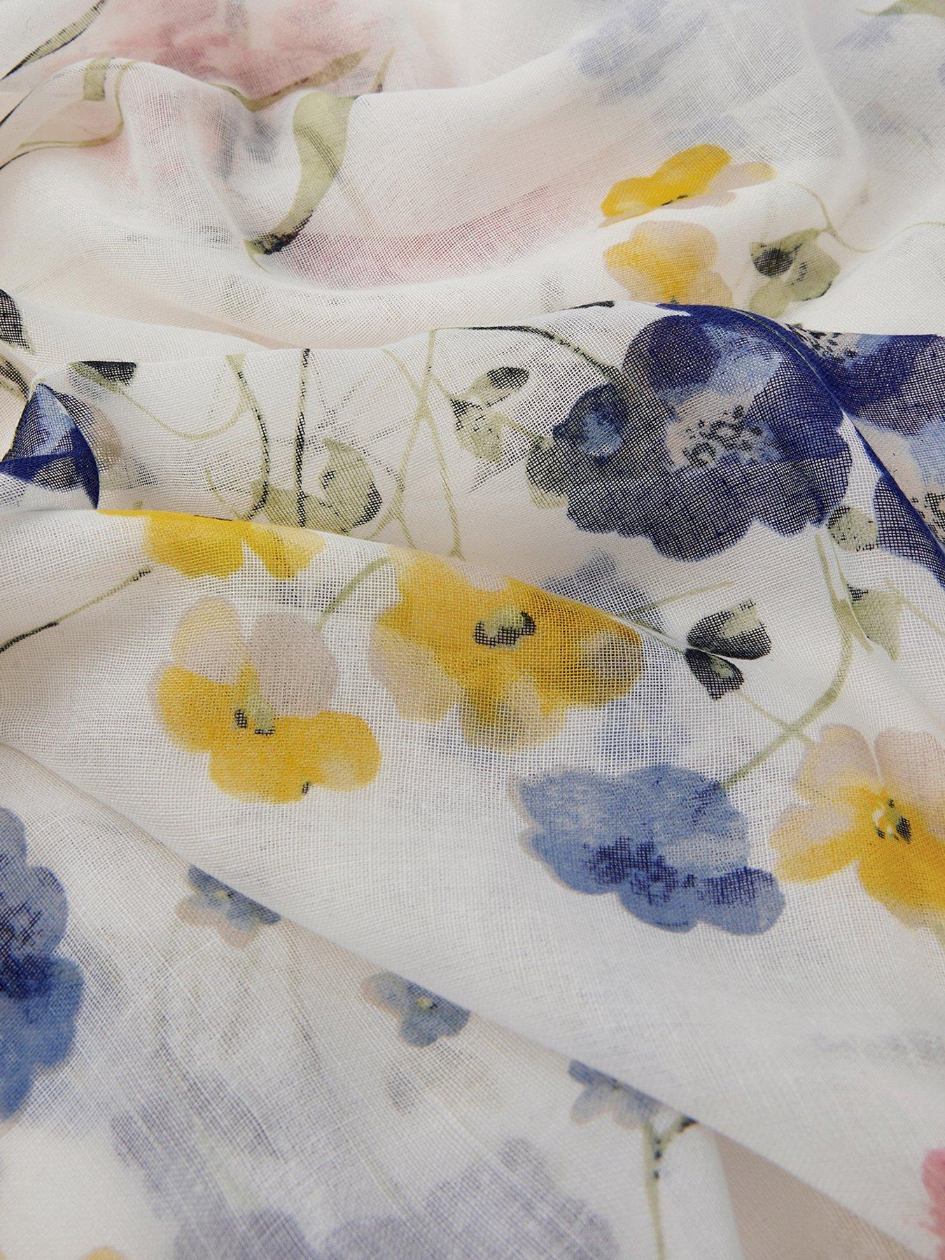  image of accessorize-lightweight-gardenia-print-scarf