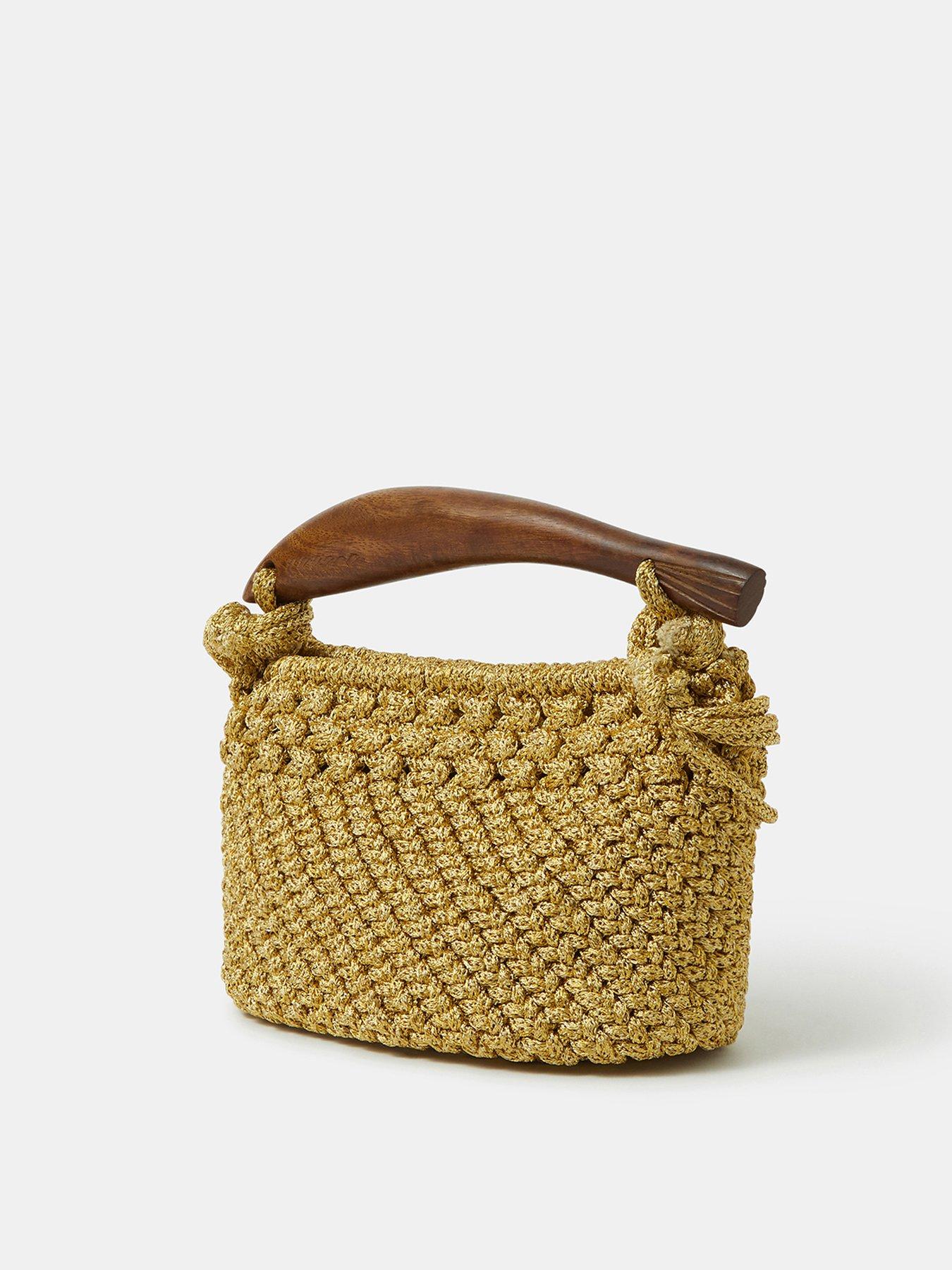  image of accessorize-fish-handle-woven-crossbody-bag
