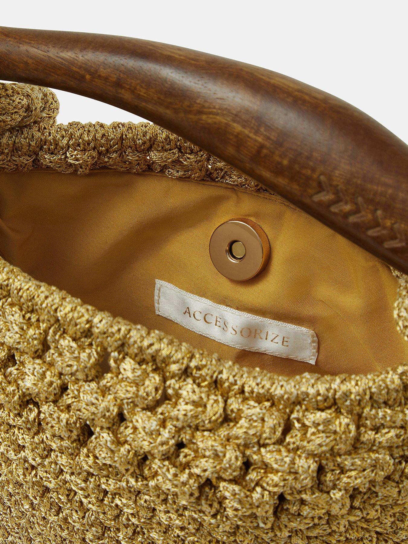  image of accessorize-fish-handle-woven-crossbody-bag