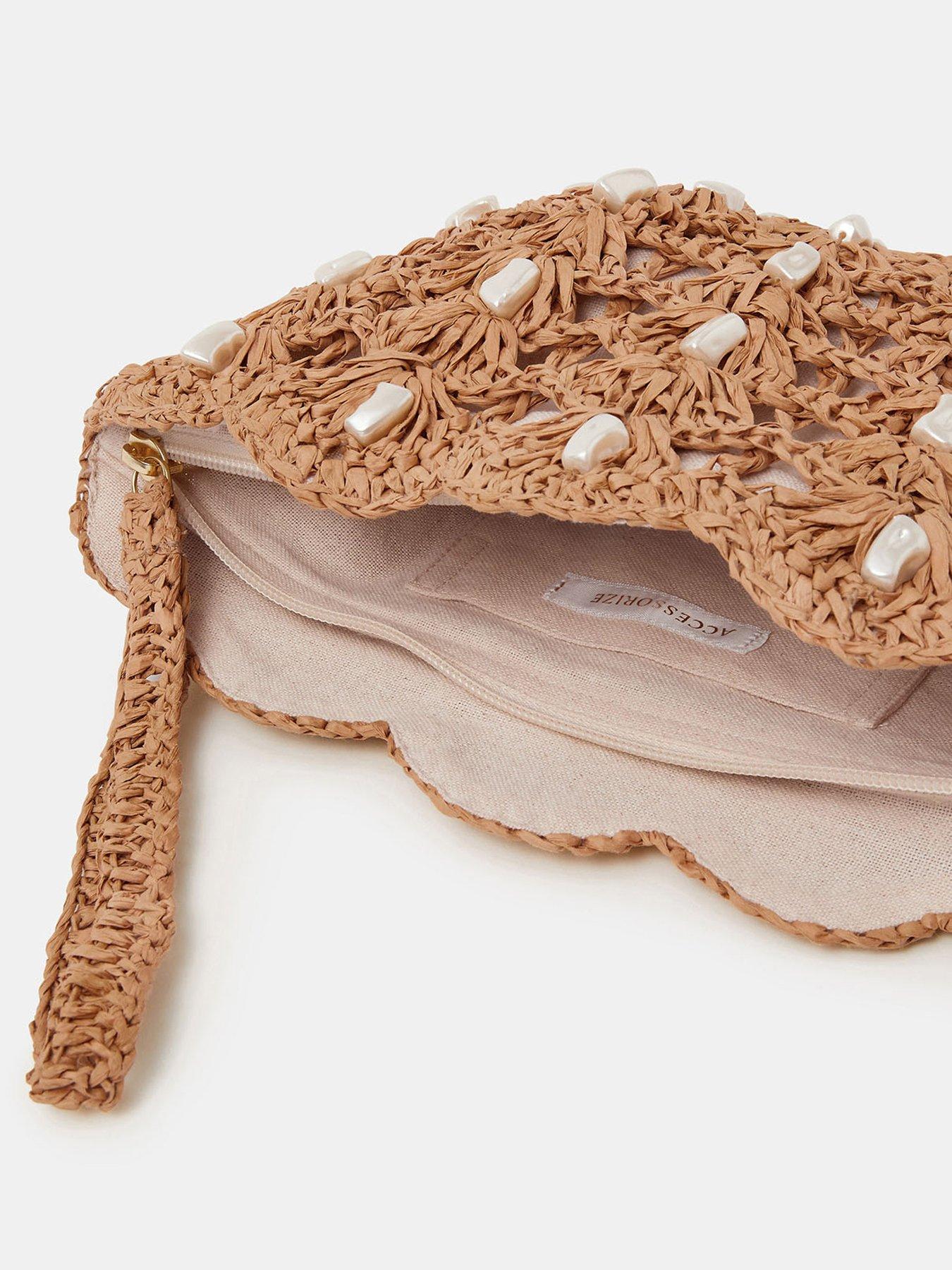 image of accessorize-pearl-shell-wristlet-bag