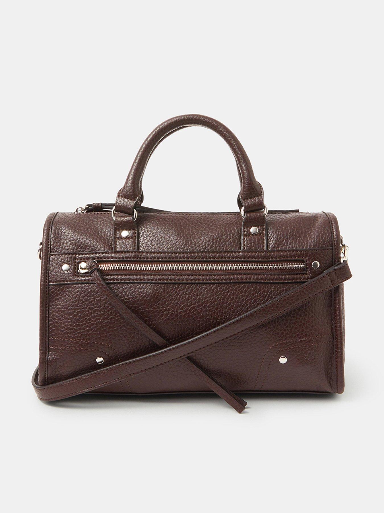 image of accessorize-faux-leather-zip-handbag