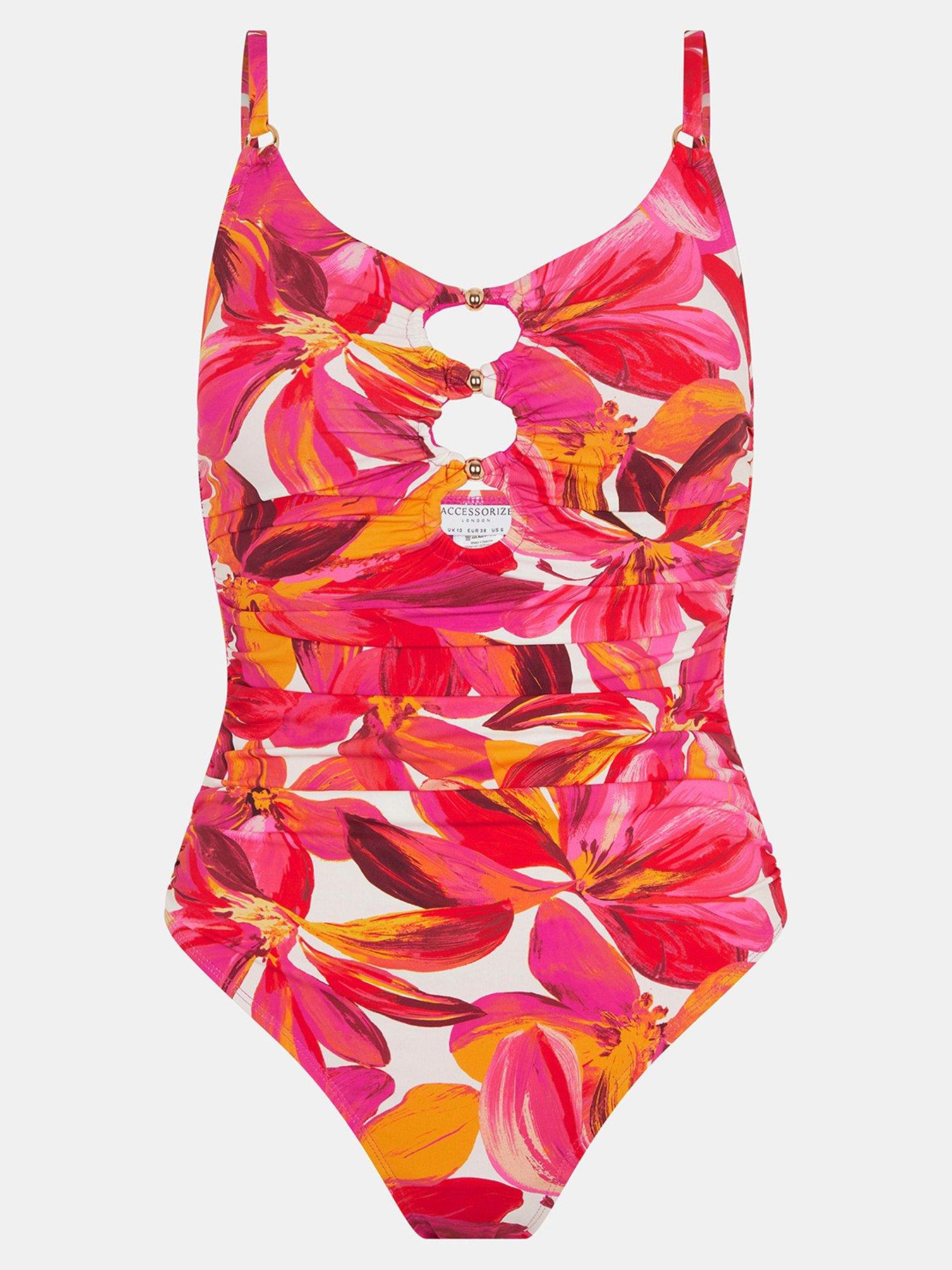 image of accessorize-floral-cut-out-swimsuit