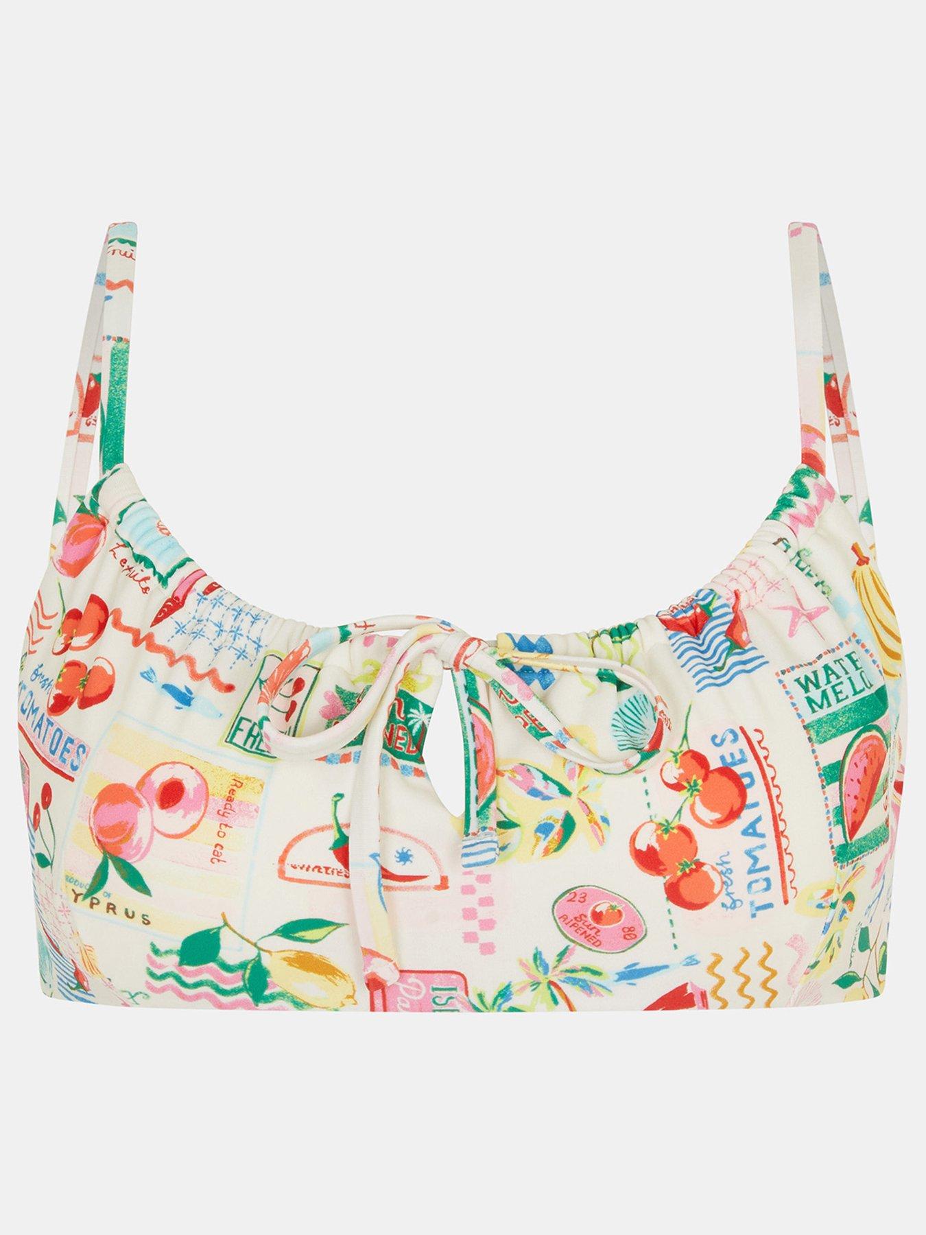 Image 3 of 4 of Accessorize Summer Print Front Tie Bikini Top