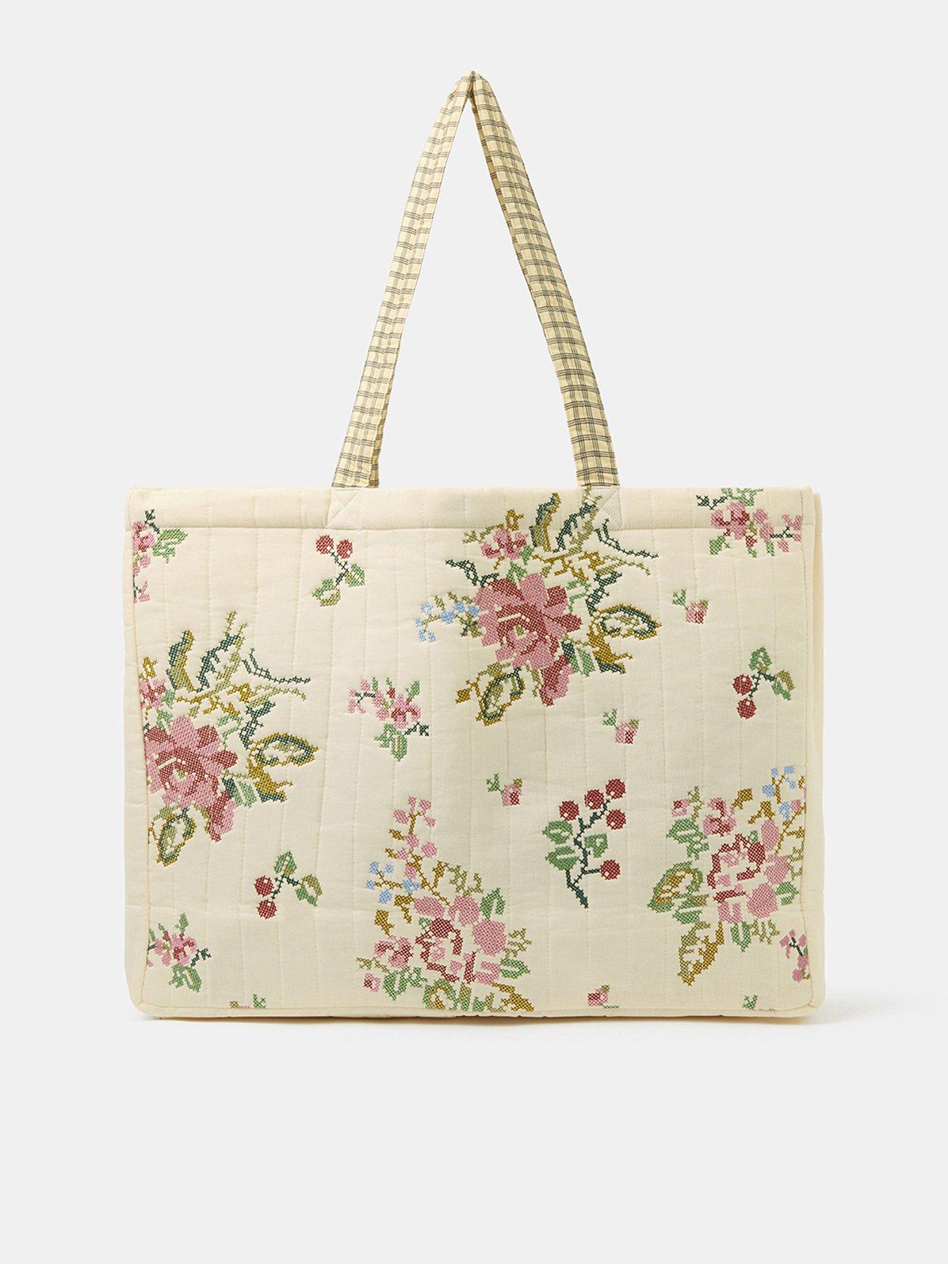 Accessorize Embroidered Quilted Shopper Bag