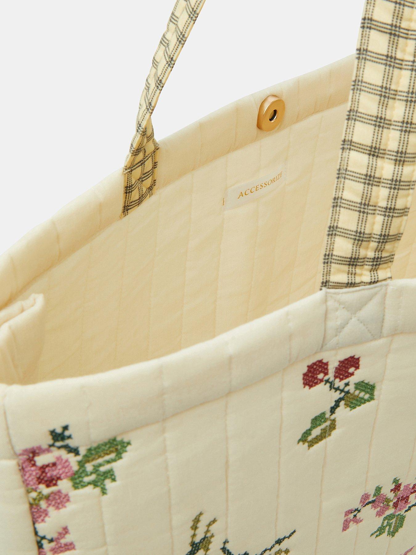  image of accessorize-embroidered-quilted-shopper-bag