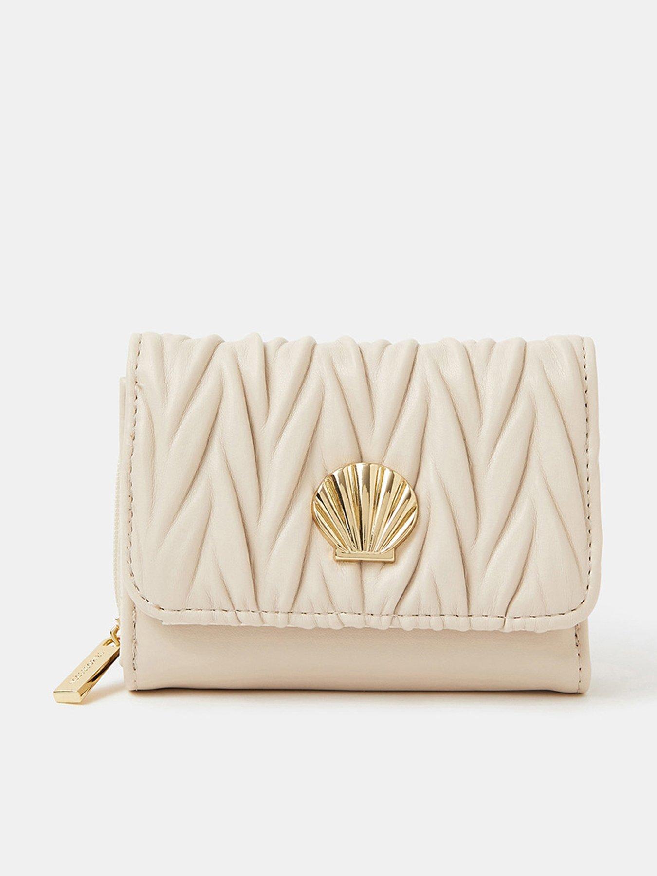 Accessorize Shell Pleated Tri-fold Purse