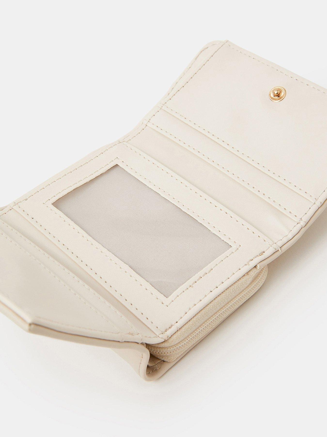  image of accessorize-shell-pleated-tri-fold-purse