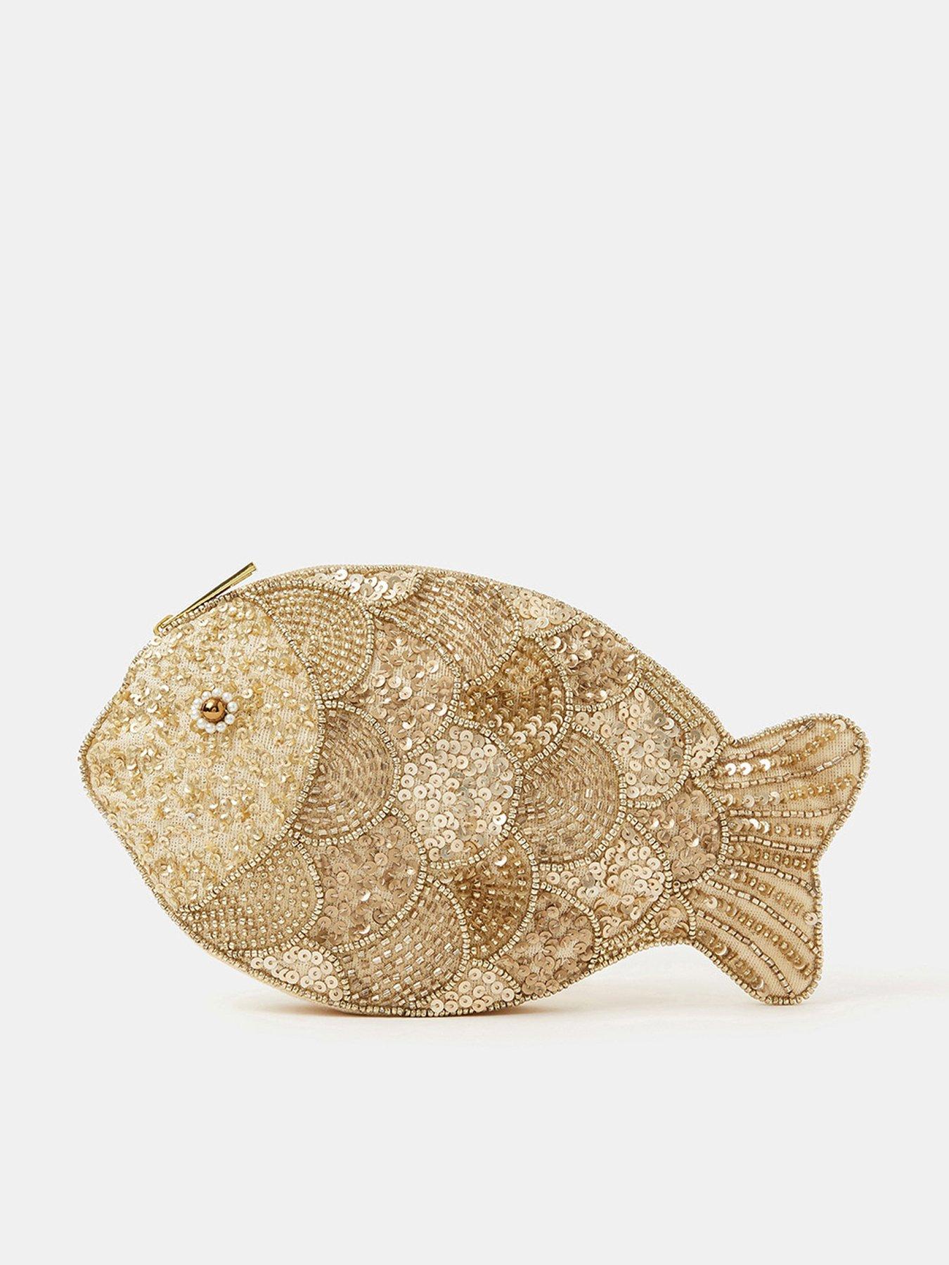  image of accessorize-beaded-fish-pouch