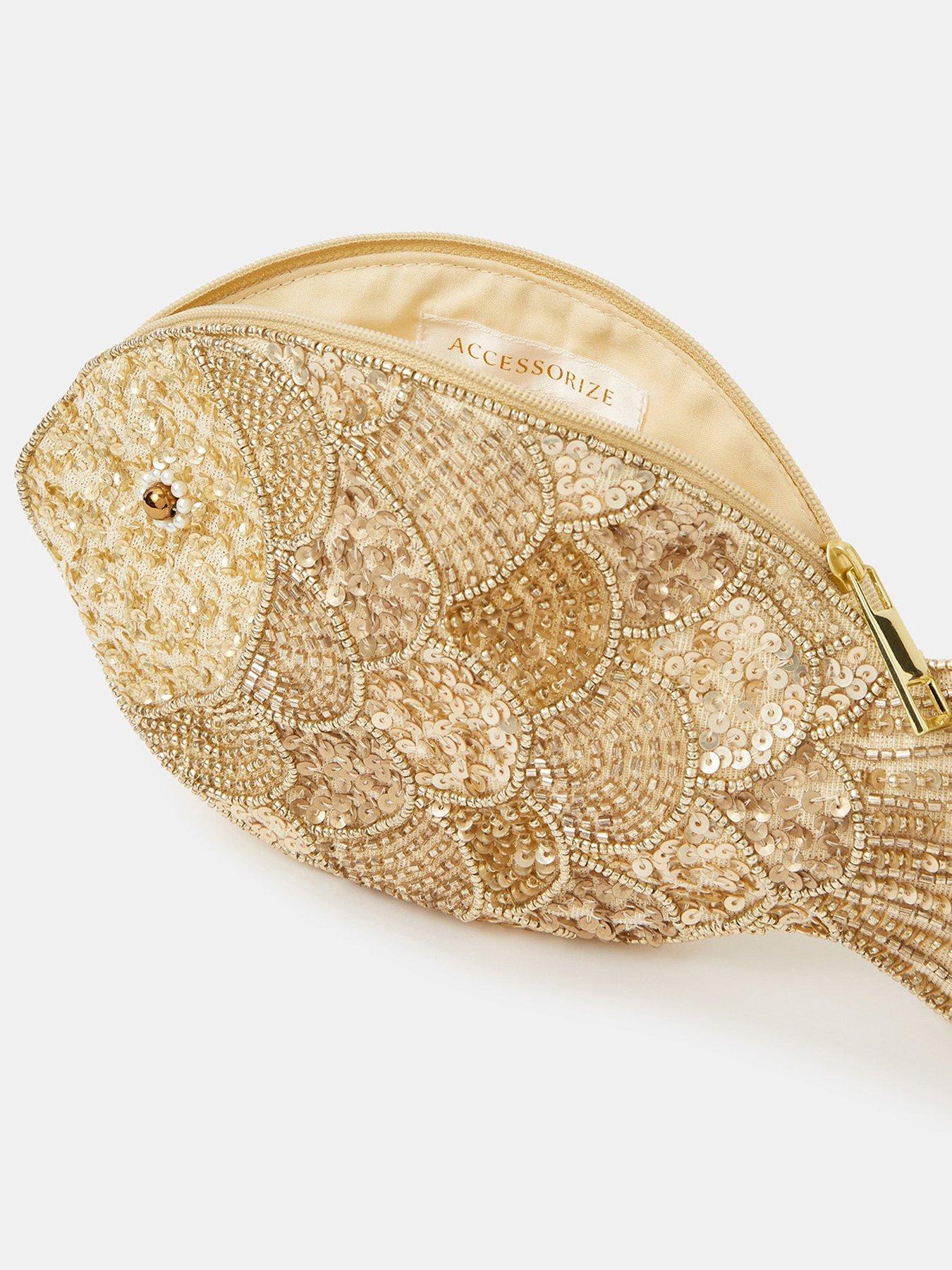  image of accessorize-beaded-fish-pouch