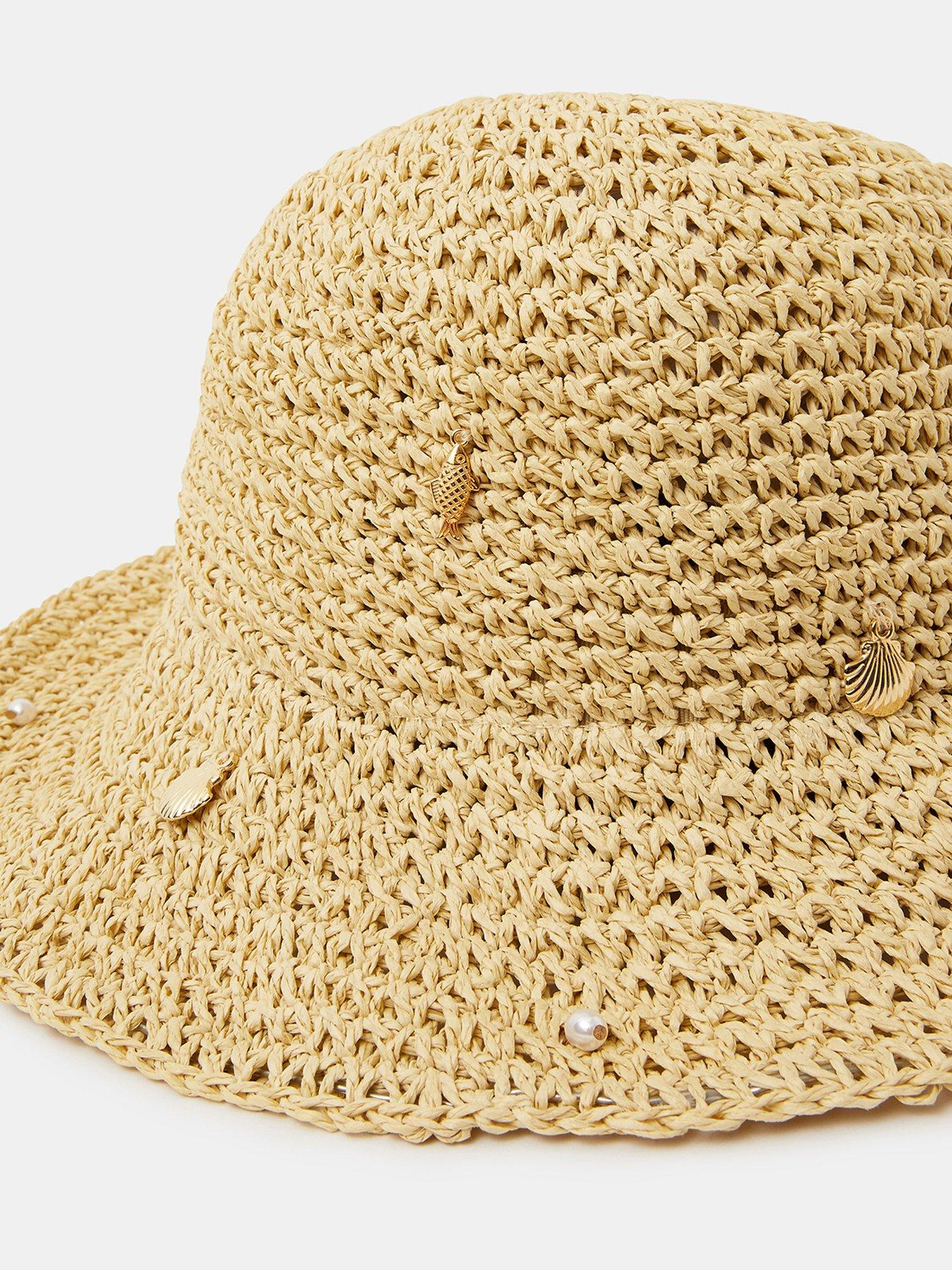 Image 3 of 3 of Accessorize Charm Straw Bucket Hat