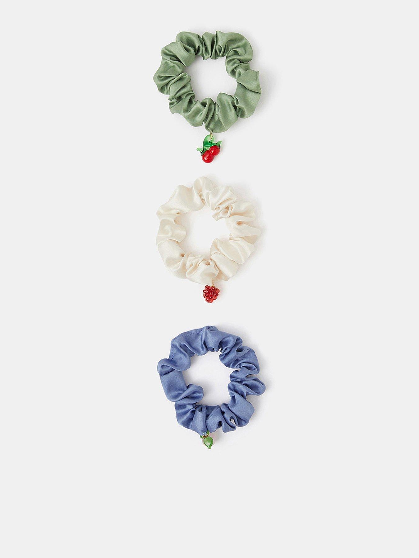 Accessorize 3-pack Glass Fruit Charm Hair Scrunchies
