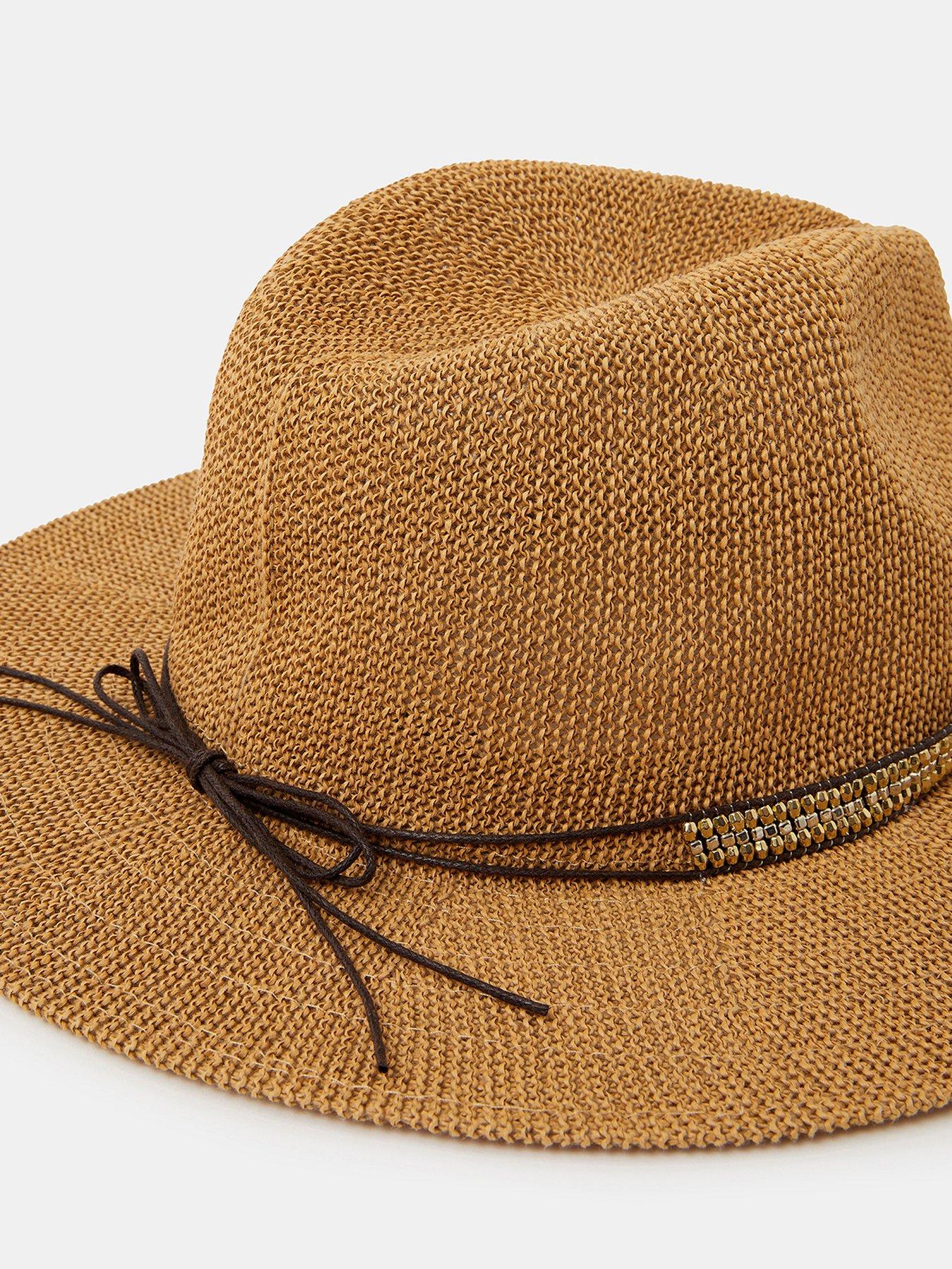  image of accessorize-metallic-trim-fedora-hat