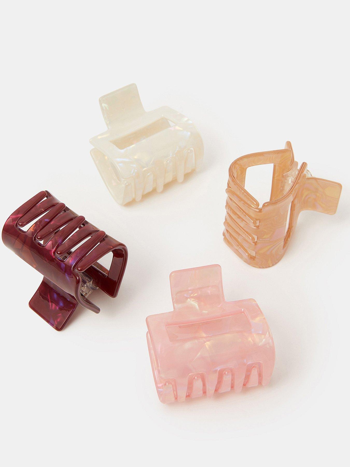  image of accessorize-4-pack-iridescent-square-claw-clips