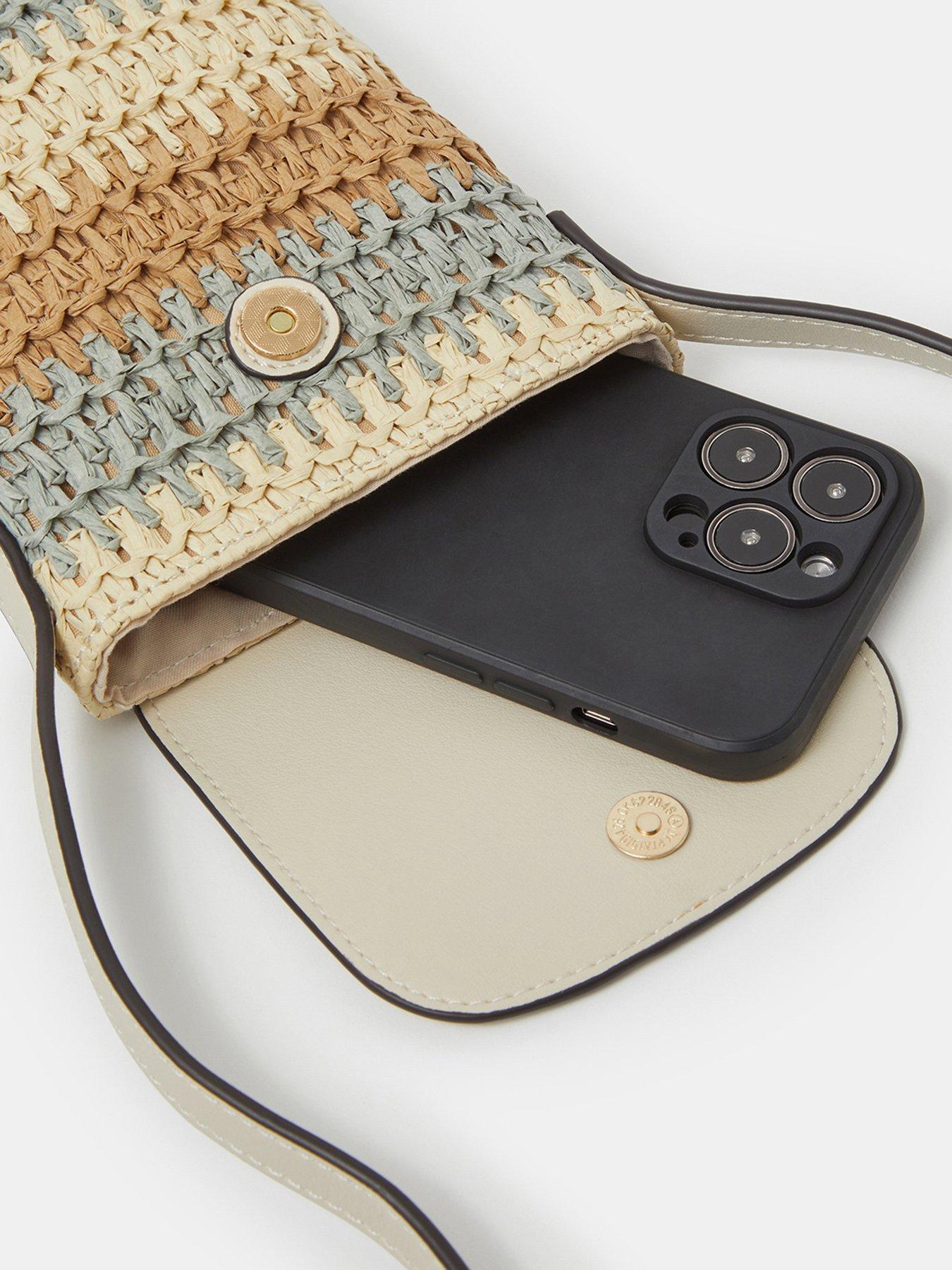  image of accessorize-raffia-phone-bag
