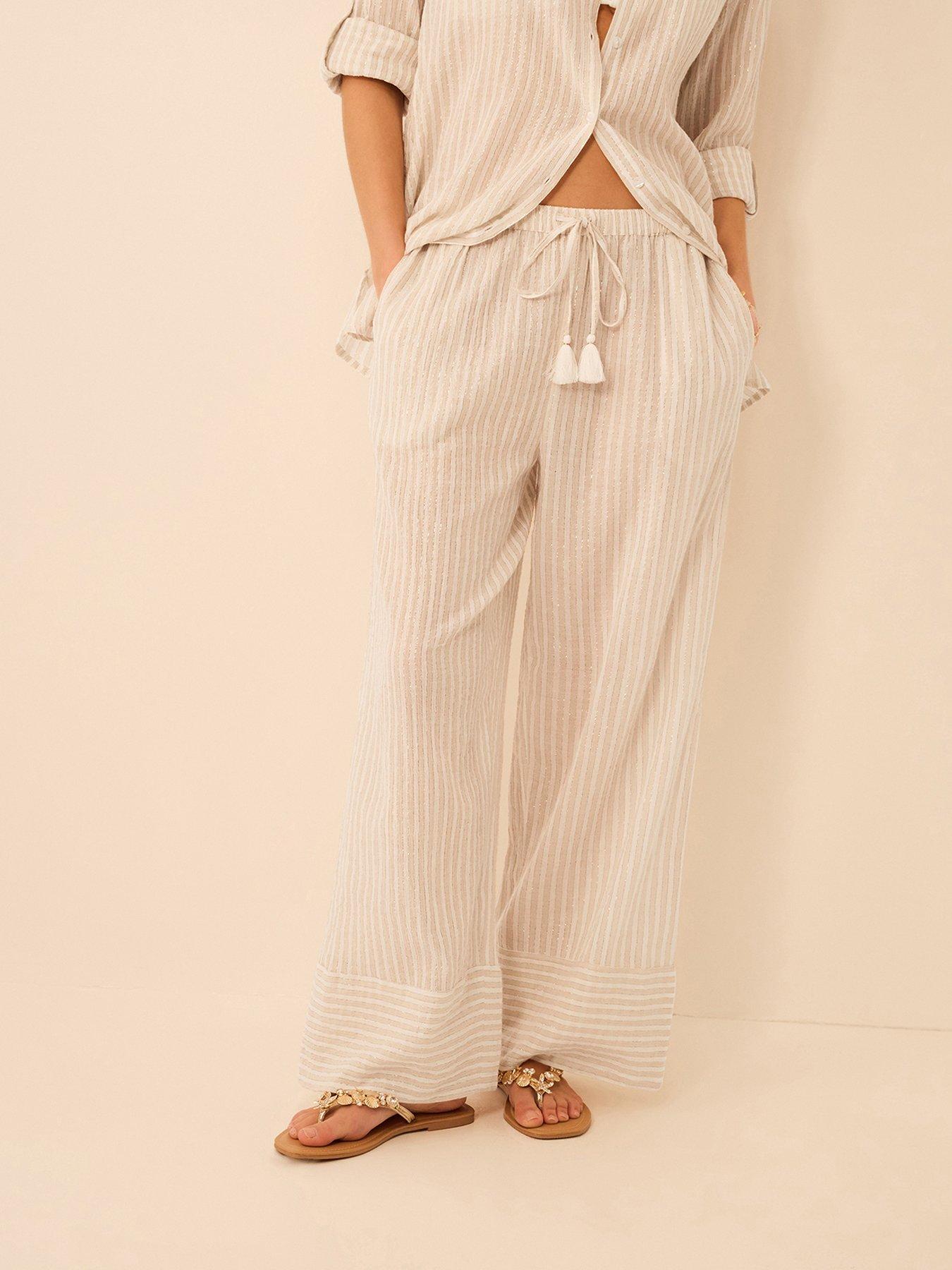 Accessorize Shimmer Stripe Tassel Trousers