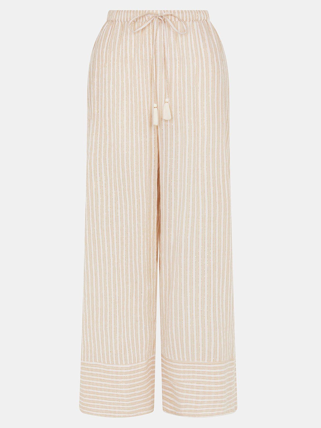  image of accessorize-shimmer-stripe-tassel-trousers