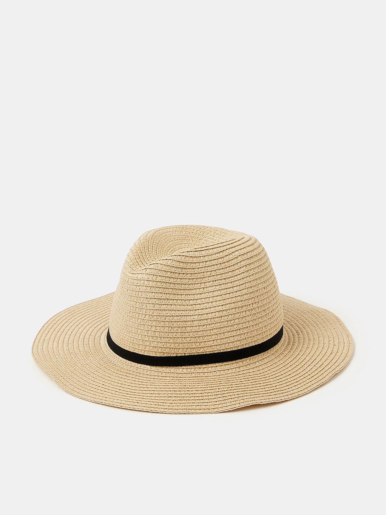 front image of accessorize-woven-panama-hat