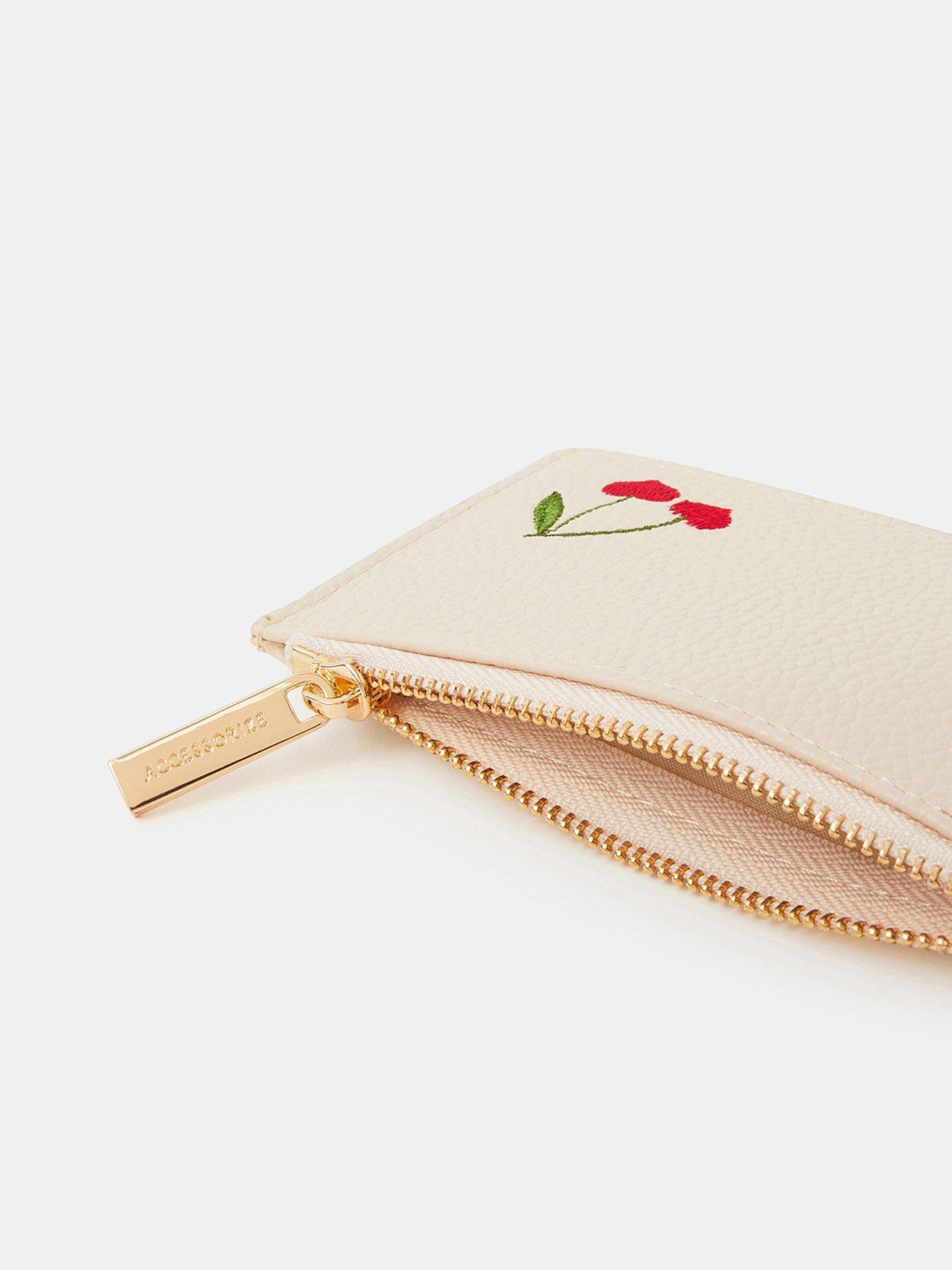  image of accessorize-cherry-embroidered-card-holder